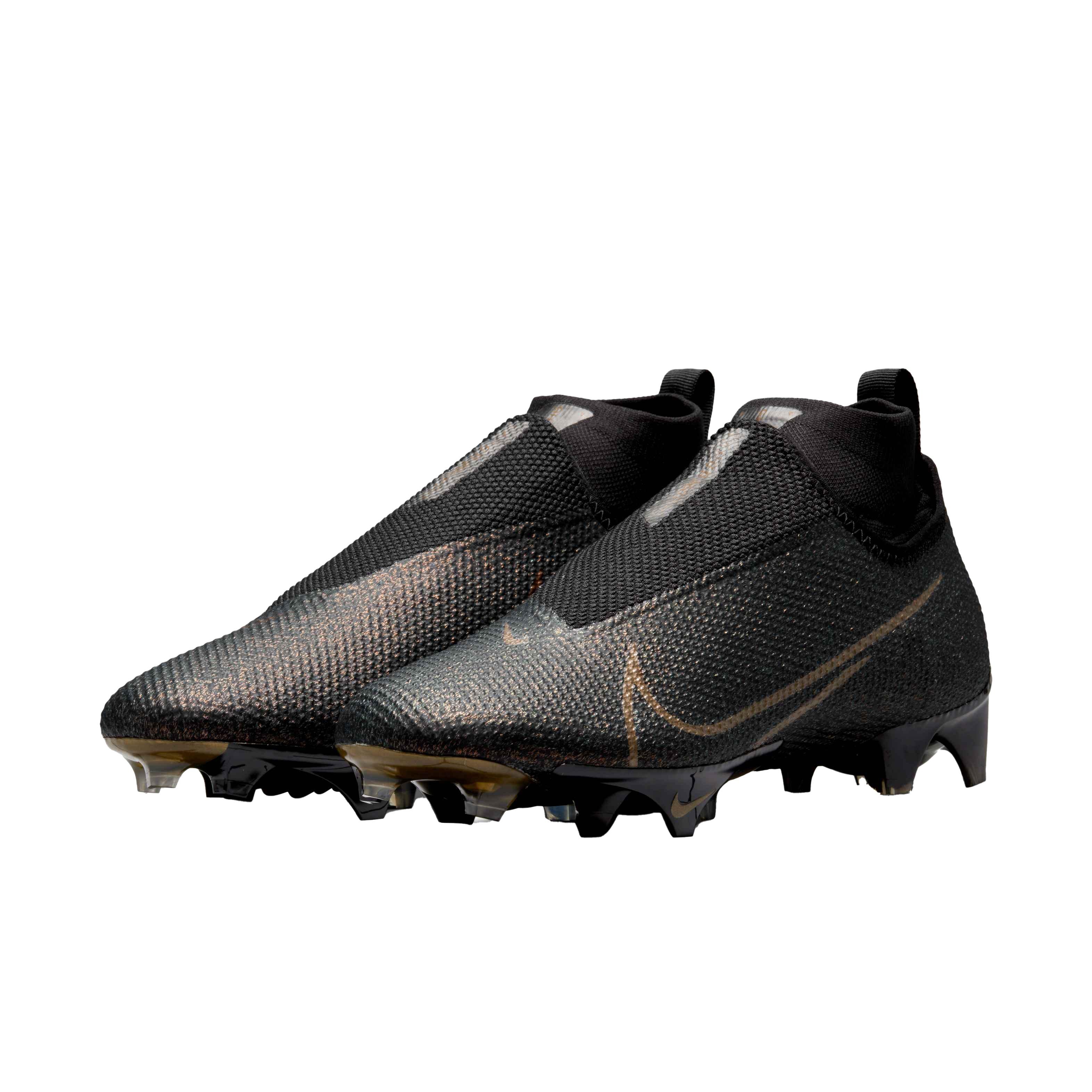 Black and gold shop cleats nike