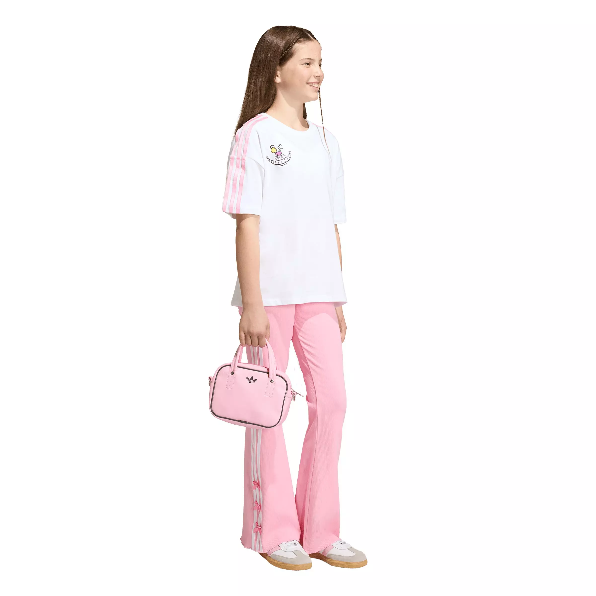 adidas Originals Big Girls' Disney Loose Batwing T-Shirt - White/Pink - WHITE/PINK