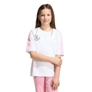 adidas Originals Big Girls' Disney Loose Batwing T-Shirt - White/Pink