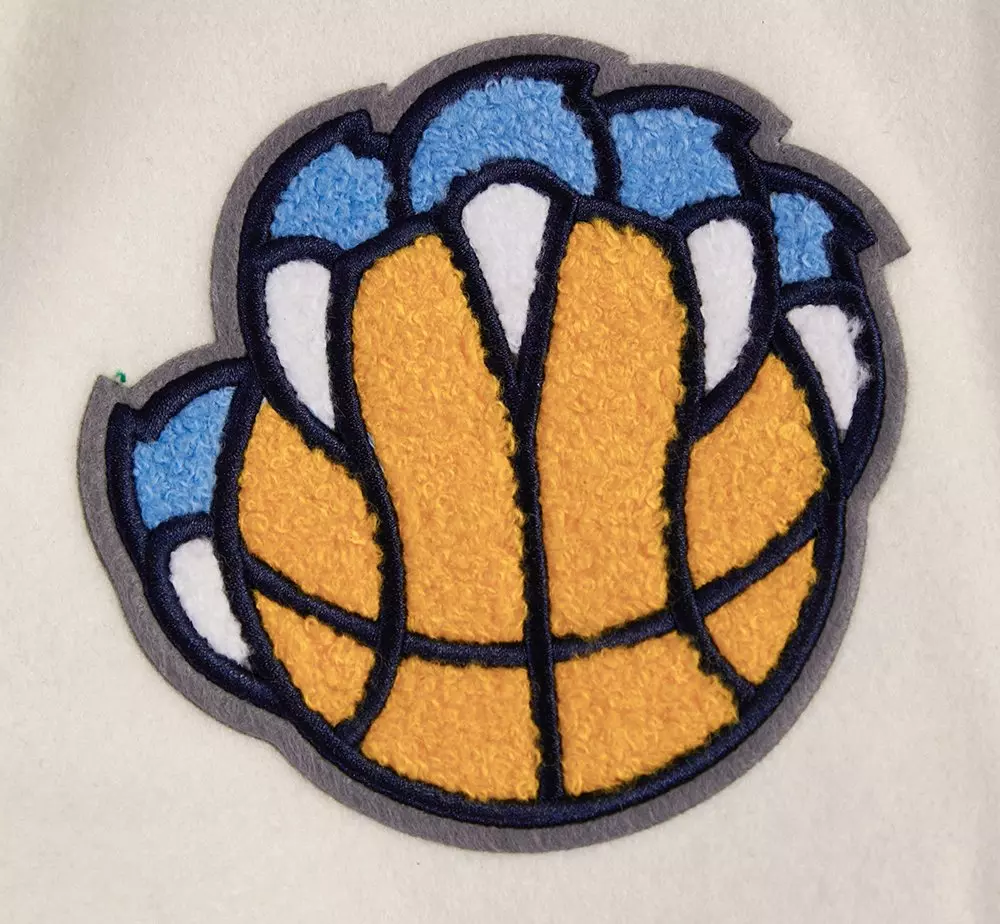 Pro Standard Women's Memphis Grizzlies Retro Classic Varsity Jacket - Eggshell/Blue - EGGSHELL/BLUE