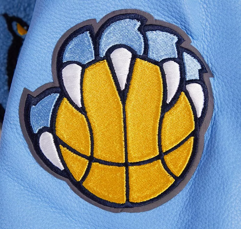 Pro Standard Women's Memphis Grizzlies Retro Classic Varsity Jacket - Eggshell/Blue - EGGSHELL/BLUE