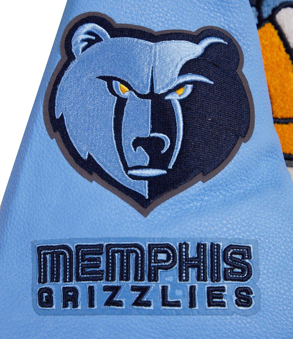 Pro Standard Women's Memphis Grizzlies Retro Classic Varsity Jacket - Eggshell/Blue - EGGSHELL/BLUE Thumbnail View 7