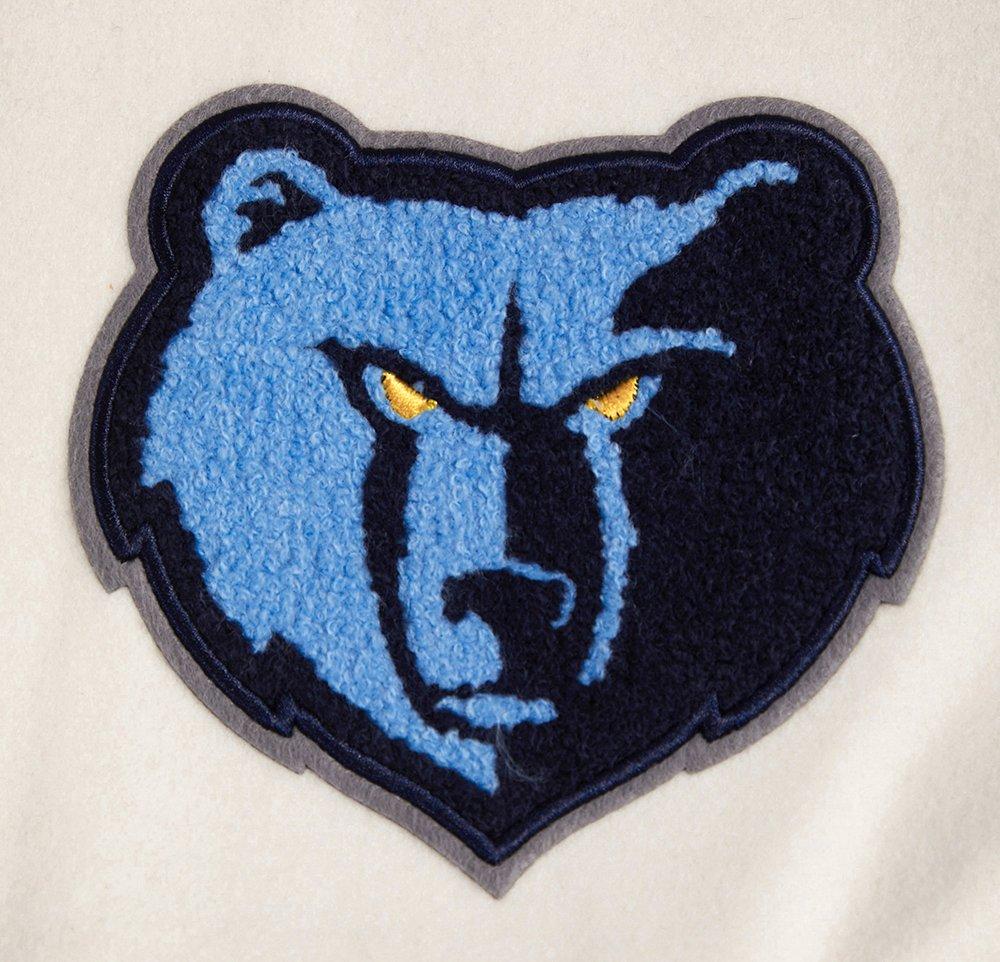 Pro Standard Women's Memphis Grizzlies Retro Classic Varsity Jacket - Eggshell/Blue - EGGSHELL/BLUE Thumbnail View 8