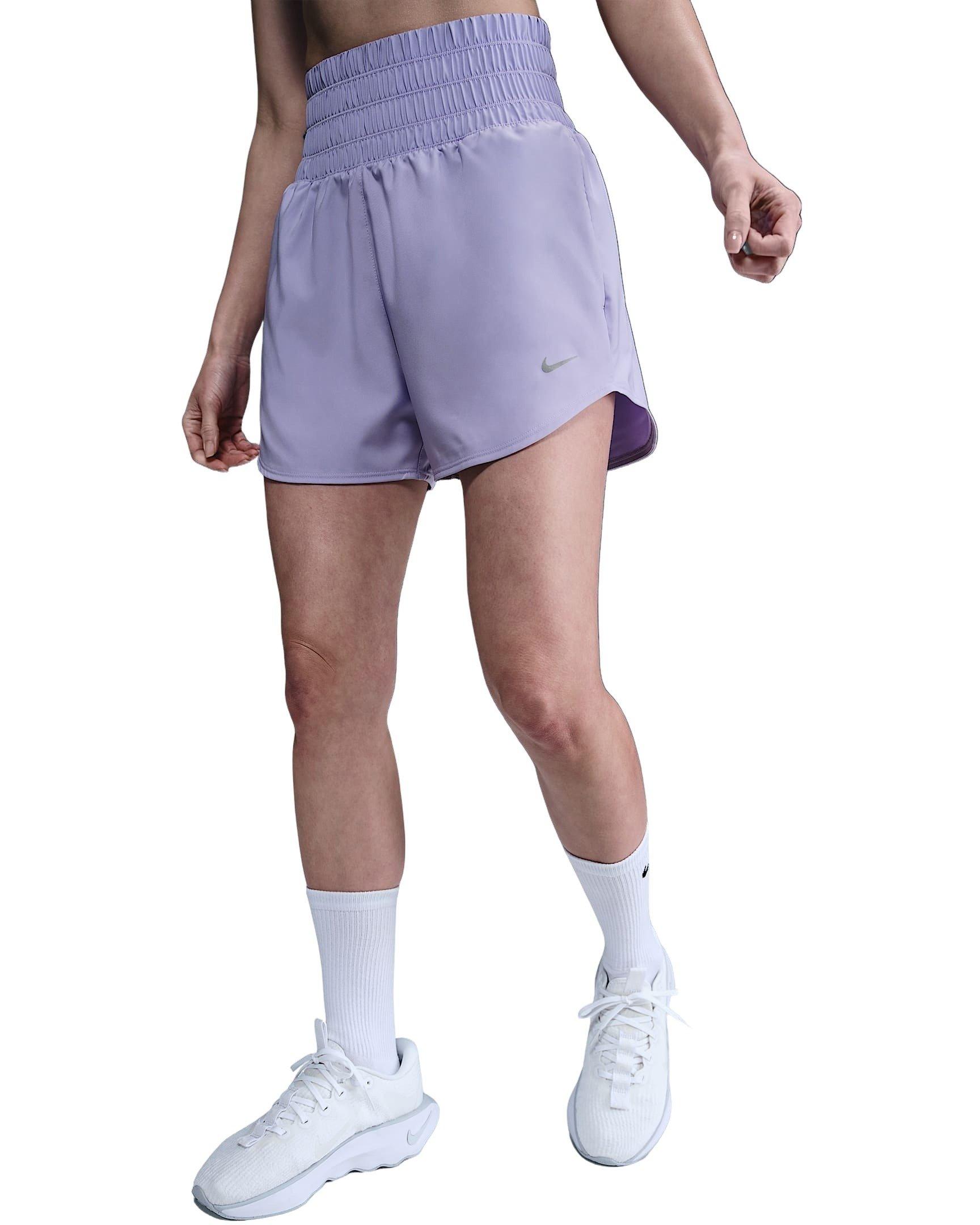 Nike Women's One Dri-FIT Ultra High-Waisted 3" Brief-Lined Shorts -Purple - PURPLE Thumbnail View 1