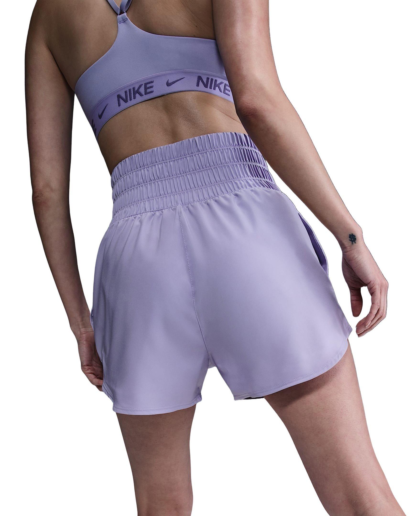 Nike Women's One Dri-FIT Ultra High-Waisted 3" Brief-Lined Shorts -Purple - PURPLE Thumbnail View 2