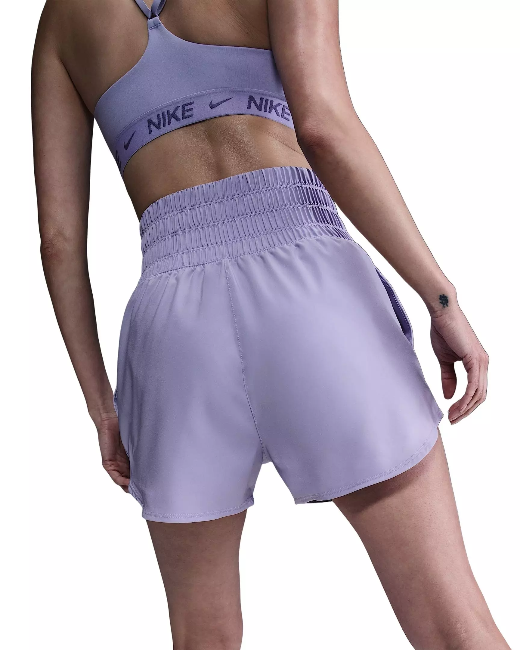 Nike Women's One Dri-FIT Ultra High-Waisted 3" Brief-Lined Shorts -Purple - PURPLE