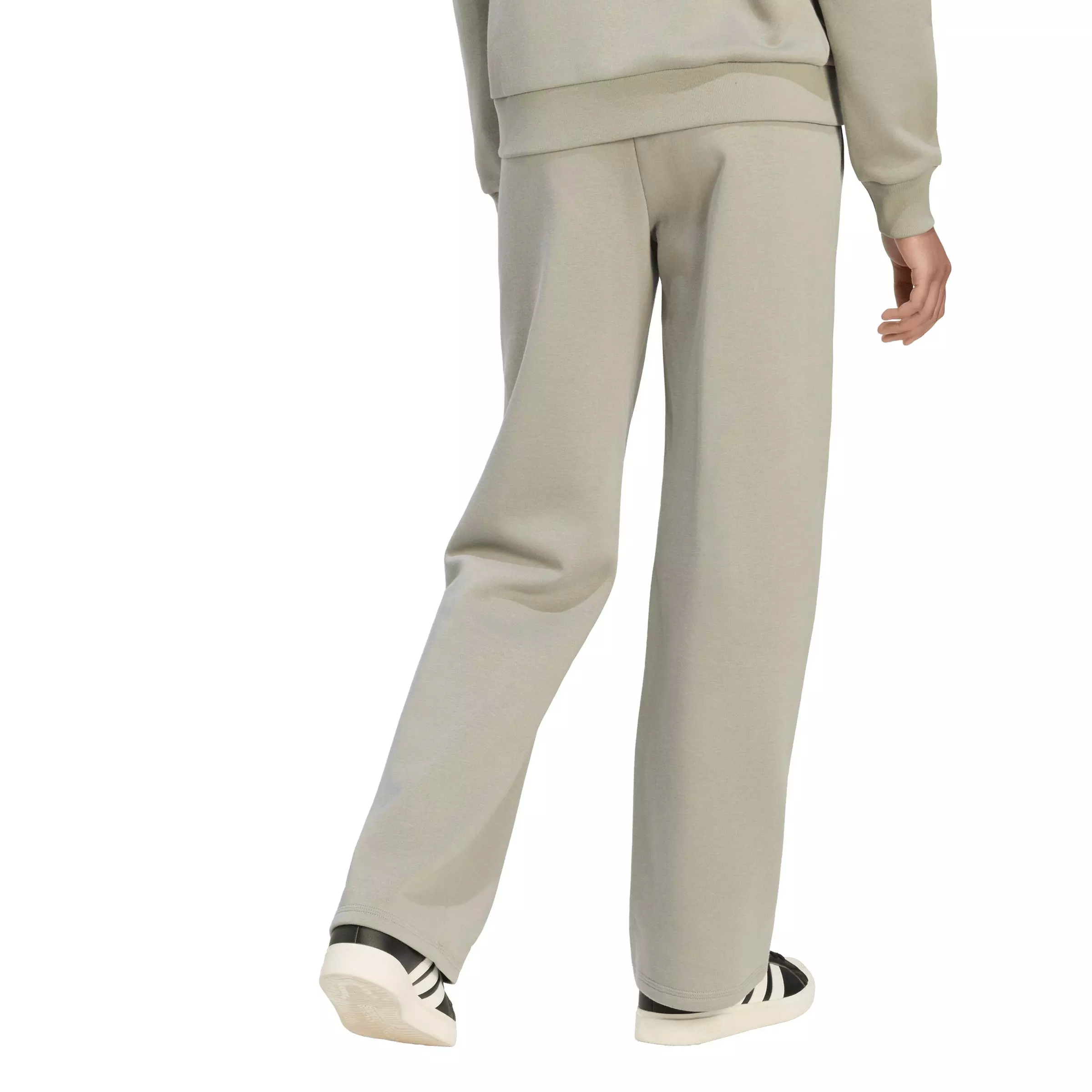 adidas Women's Essentials Small Logo Feel Cozy Open-Hem Pants - Silver Pebble - SILVER PEBBLE