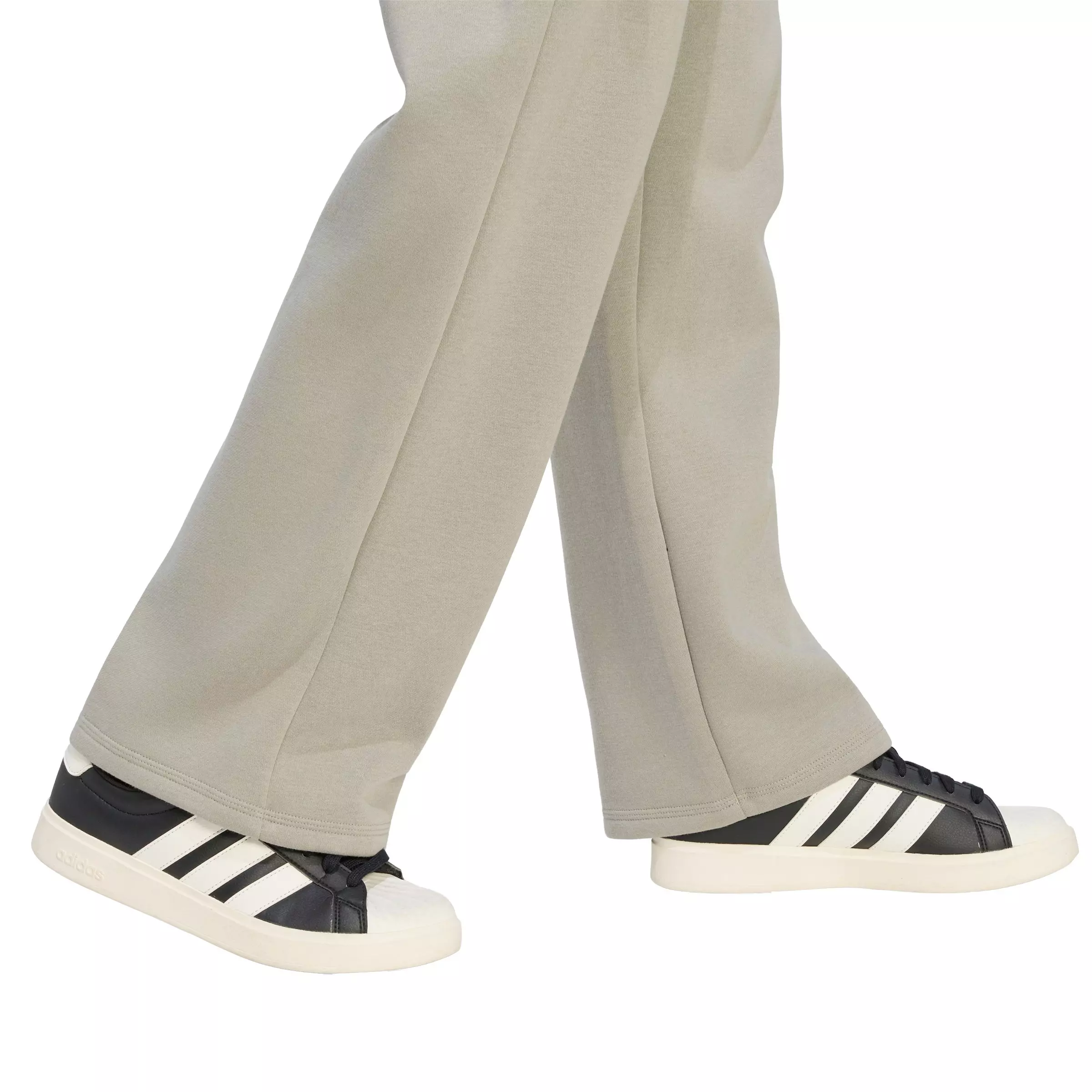 adidas Women's Essentials Small Logo Feel Cozy Open-Hem Pants - Silver Pebble - SILVER PEBBLE
