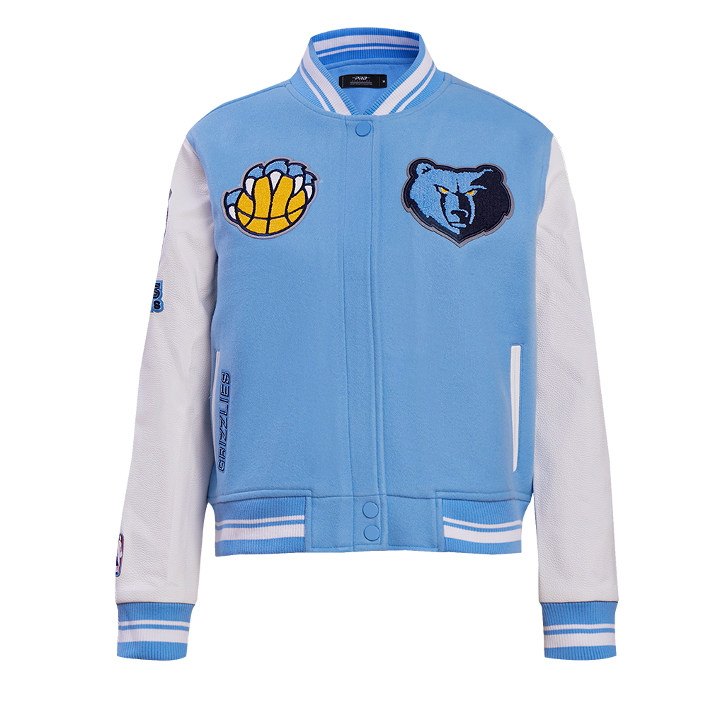 Pro Standard Women's Memphis Grizzlies Retro Classic Varsity Jacket - Blue/White - BLUE/WHITE Thumbnail View 1