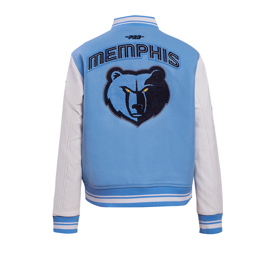 Pro Standard Women's Memphis Grizzlies Retro Classic Varsity Jacket - Blue/White - BLUE/WHITE Thumbnail View 2