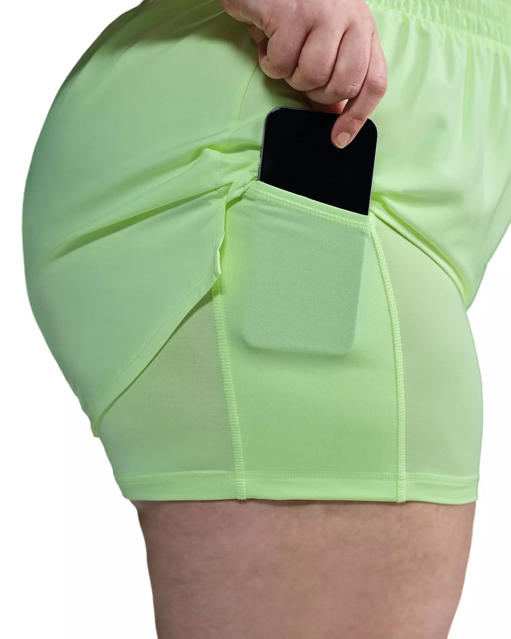 Nike Women's One Dri-FIT 3" 2-in-1 High-Waisted Shorts -Yellow - YELLOW