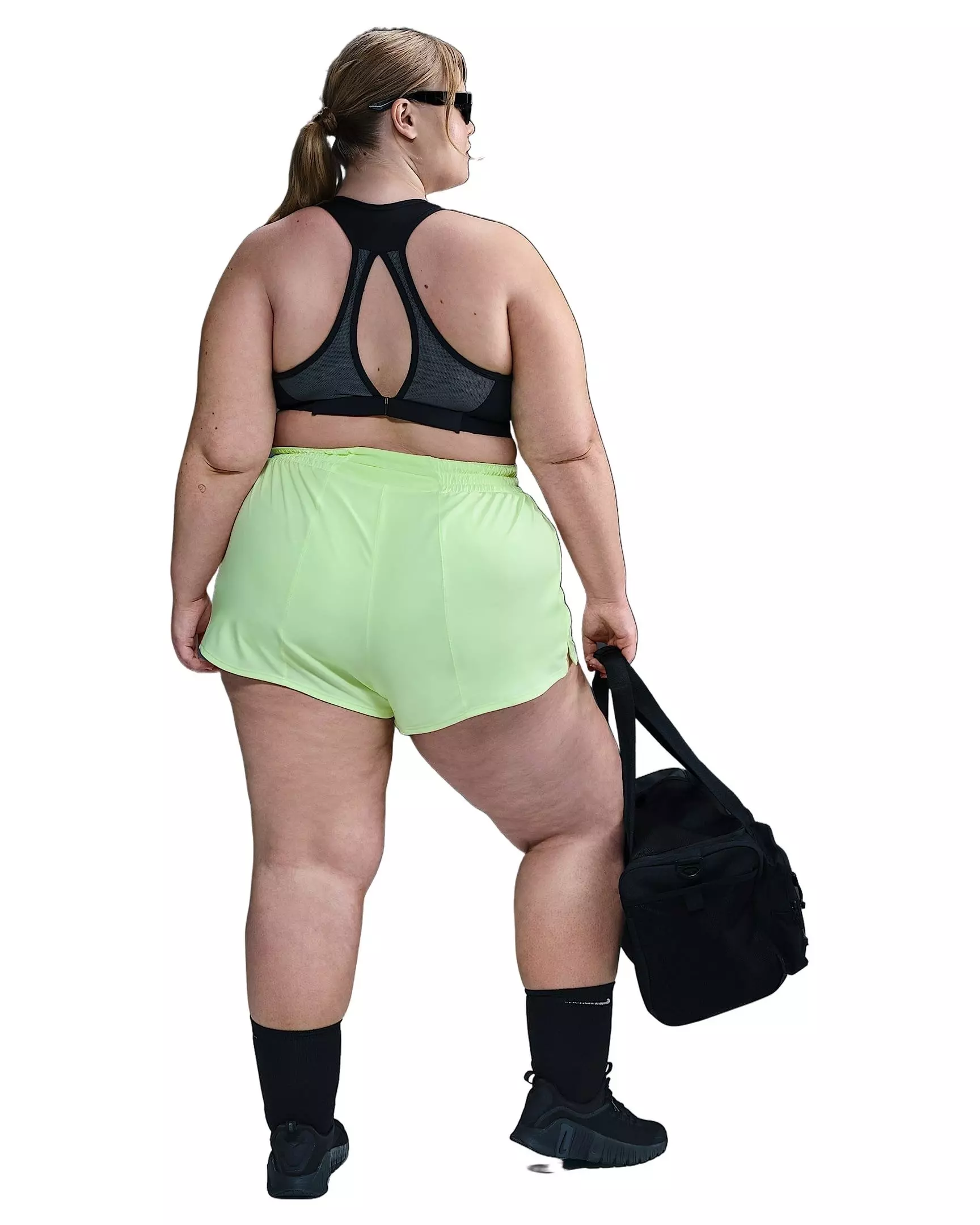 Nike Women's One Dri-FIT 3" 2-in-1 High-Waisted Shorts -Yellow - YELLOW