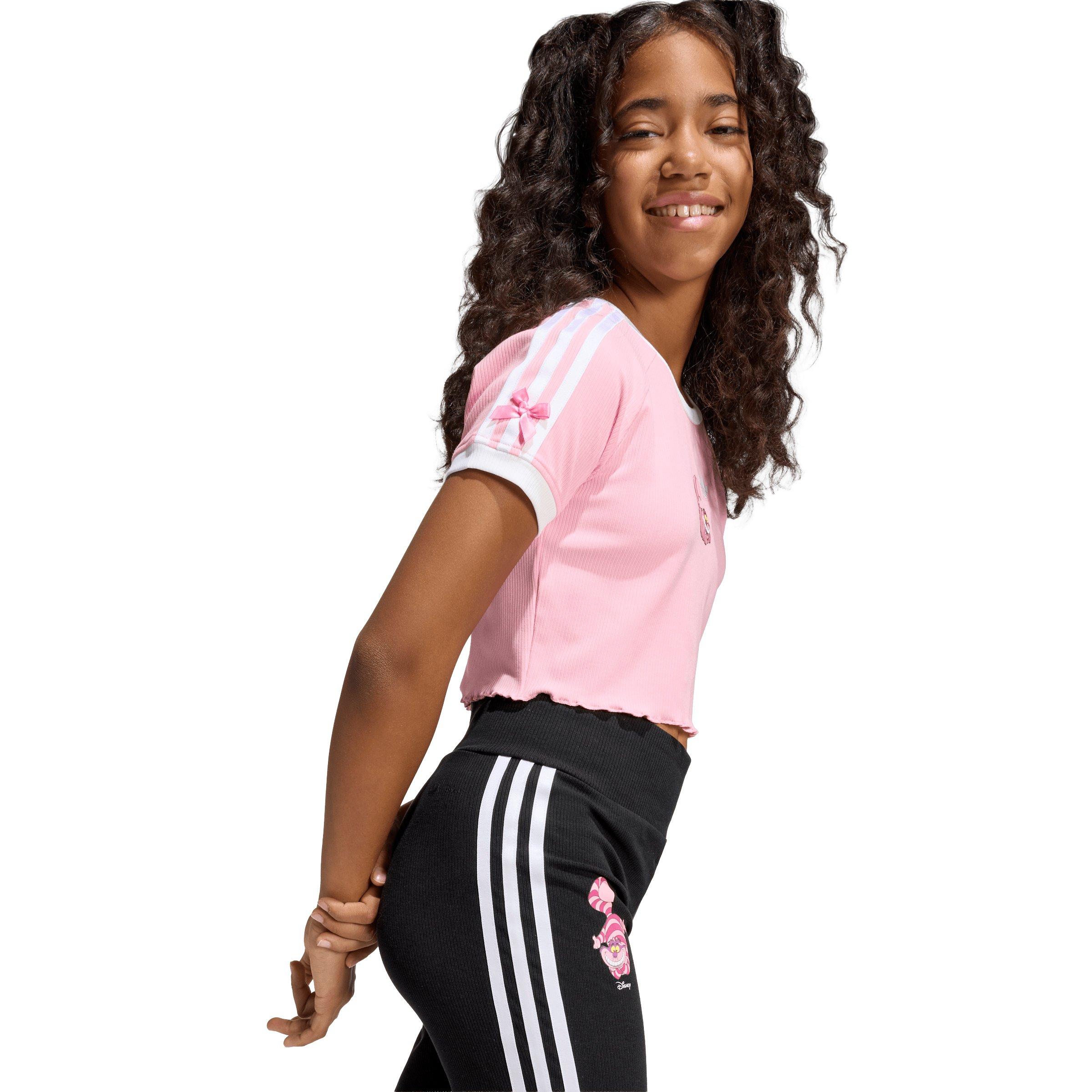 adidas Originals Big Girls' Disney High Waist Flared Leggings - Black - BLACK Thumbnail View 3
