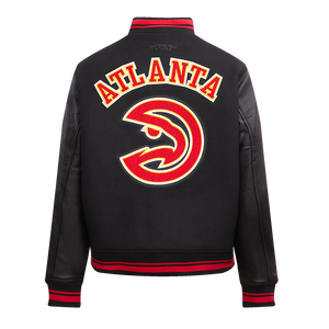 Pro Standard Women's Atlanta Hawks Retro Classic Varsity Jacket - Black/Red