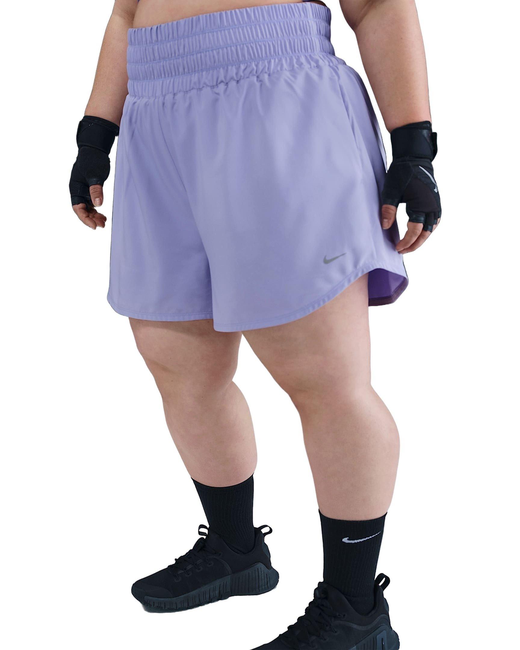 Nike Women's Dri-FIT One 3" Brief-Lined High-Waisted Shorts -Purple - PURPLE Thumbnail View 1