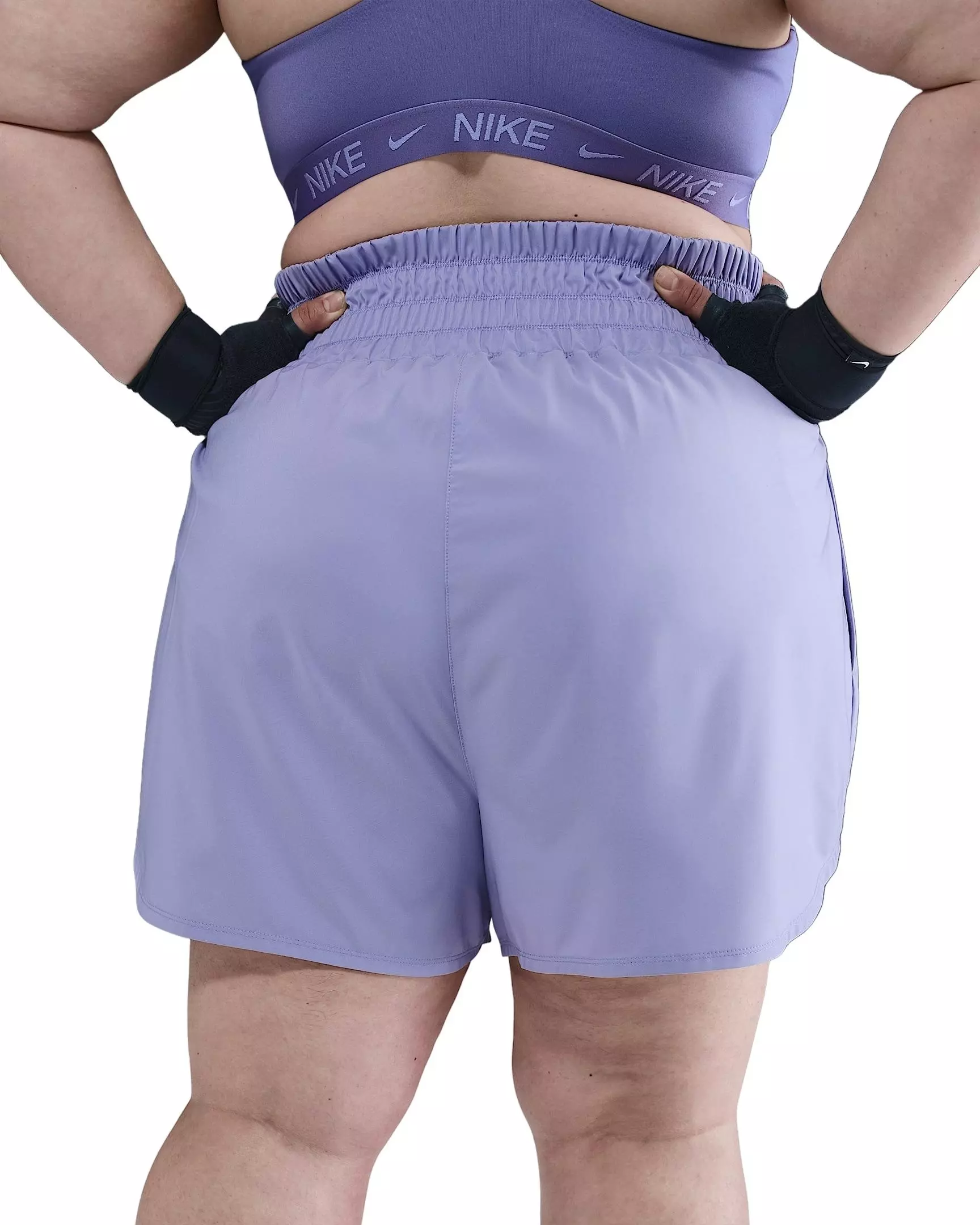 Nike Women's Dri-FIT One 3" Brief-Lined High-Waisted Shorts -Purple - PURPLE