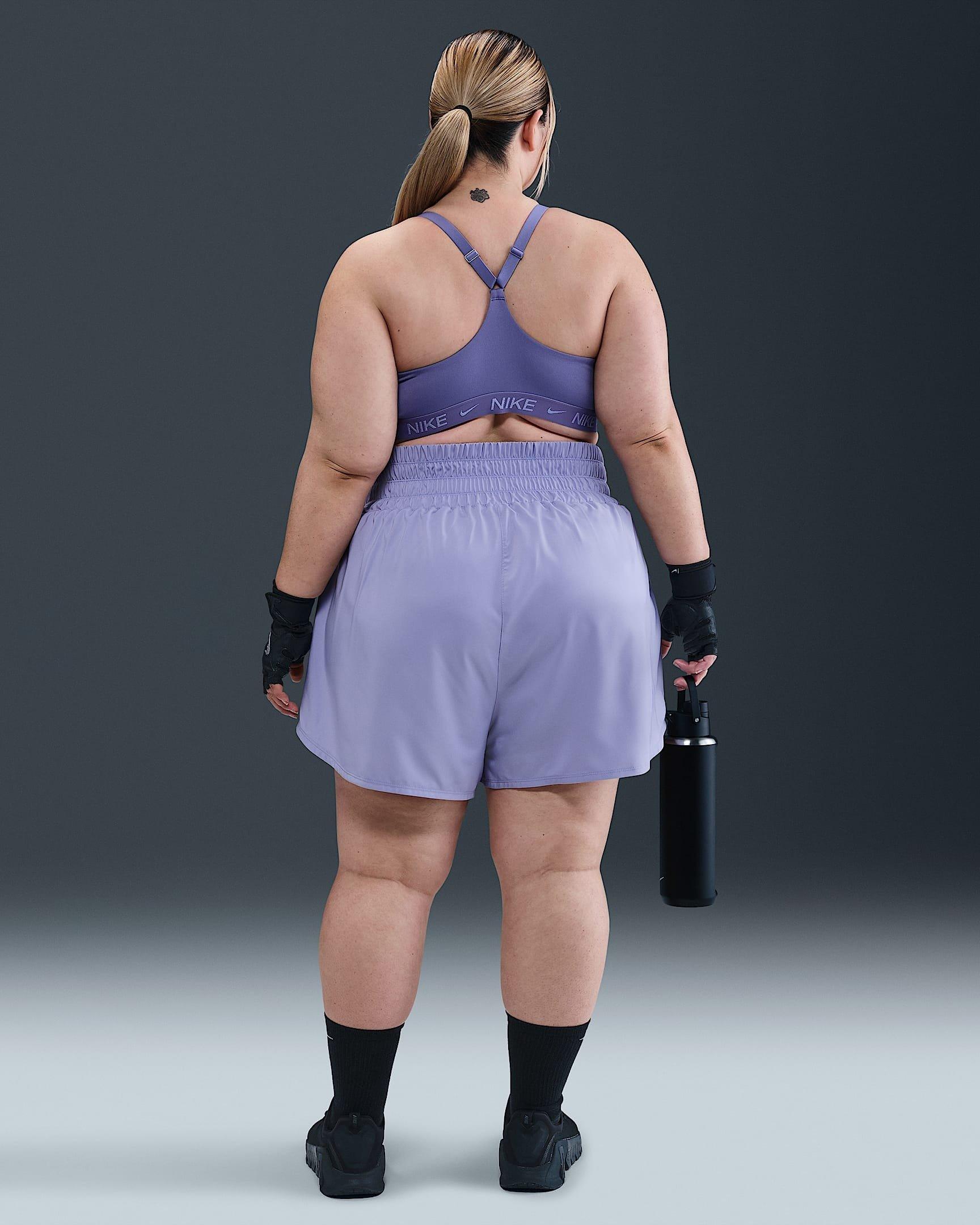 Nike Women's Dri-FIT One 3" Brief-Lined High-Waisted Shorts -Purple - PURPLE Thumbnail View 5