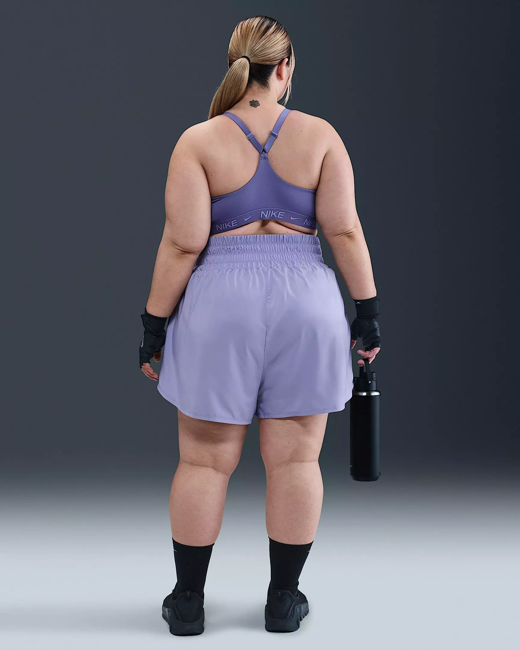 Nike Women's Dri-FIT One 3" Brief-Lined High-Waisted Shorts -Purple - PURPLE