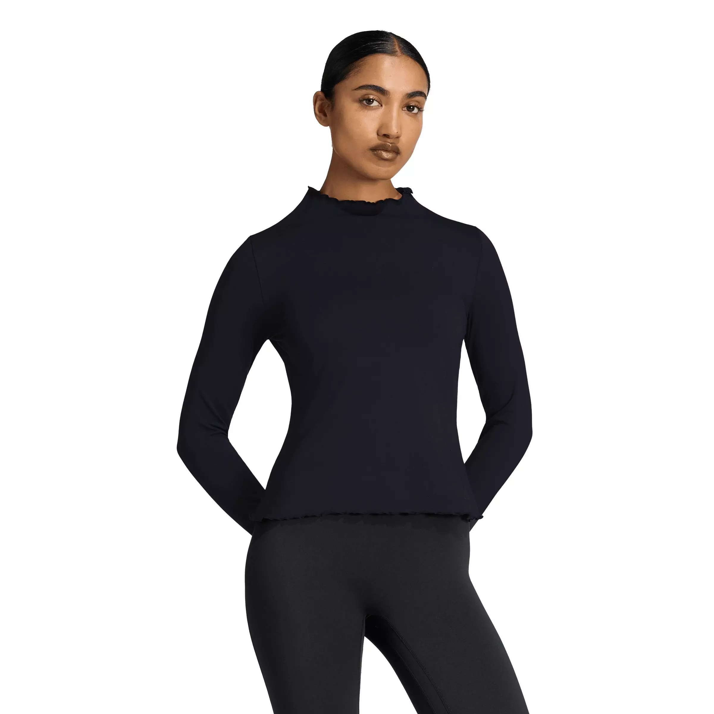 adidas Women's All Me Winterized Long Sleeve T-Shirt - Black - BLACK