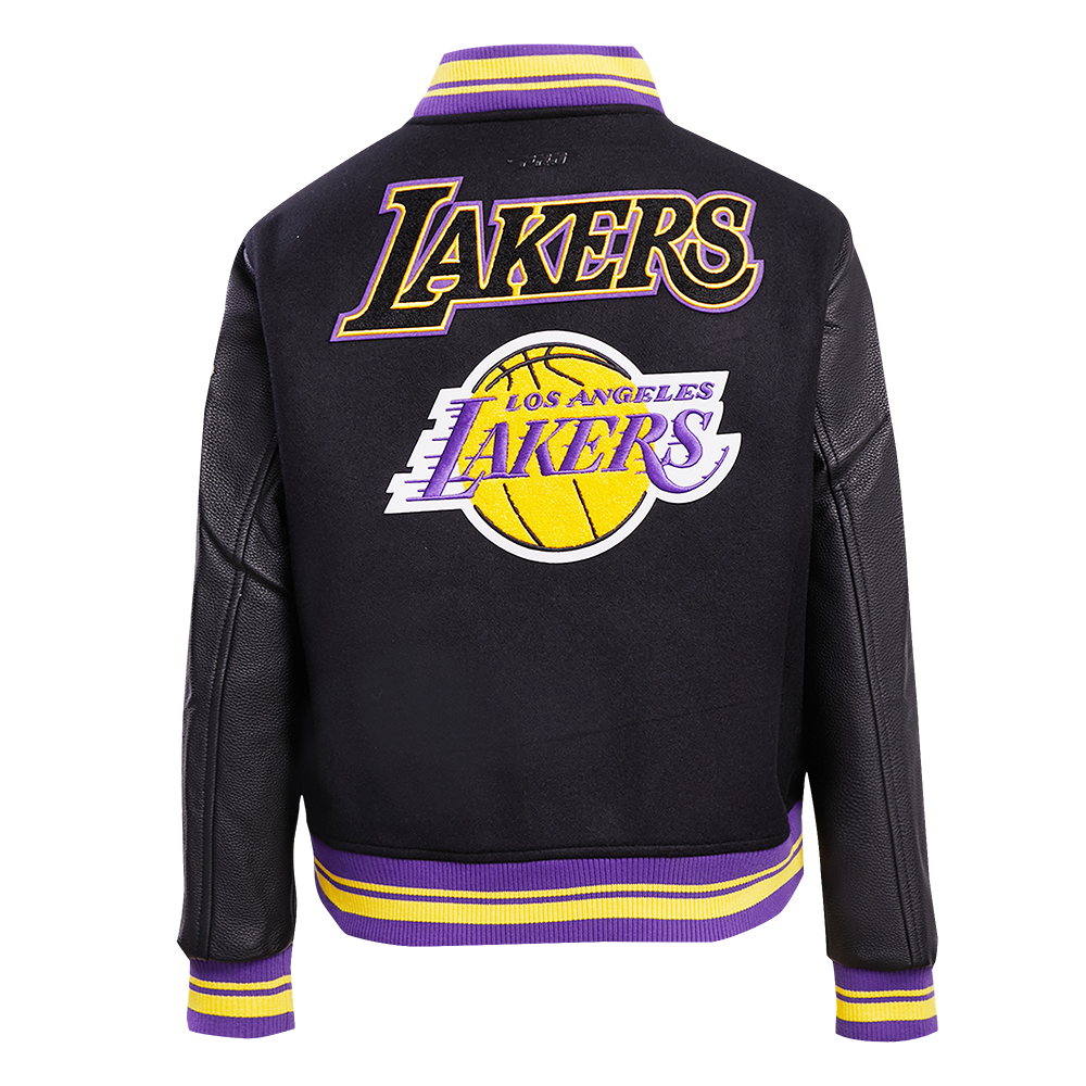 Pro Standard Women's Los Angeles Lakers Retro Classic Varsity Jacket - Black/Purple - BLACK/PURPLE Thumbnail View 2