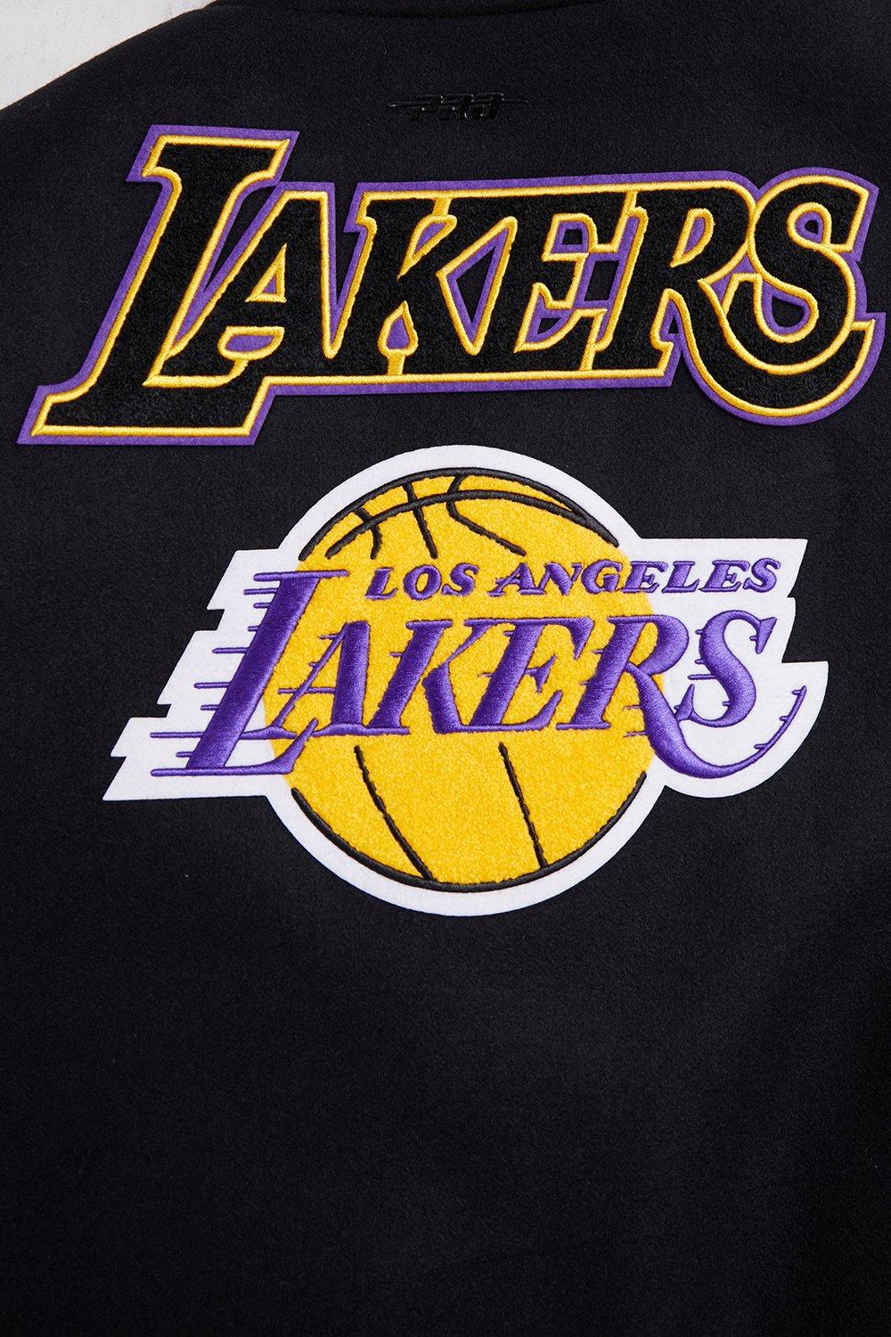 Pro Standard Women's Los Angeles Lakers Retro Classic Varsity Jacket - Black/Purple - BLACK/PURPLE Thumbnail View 5