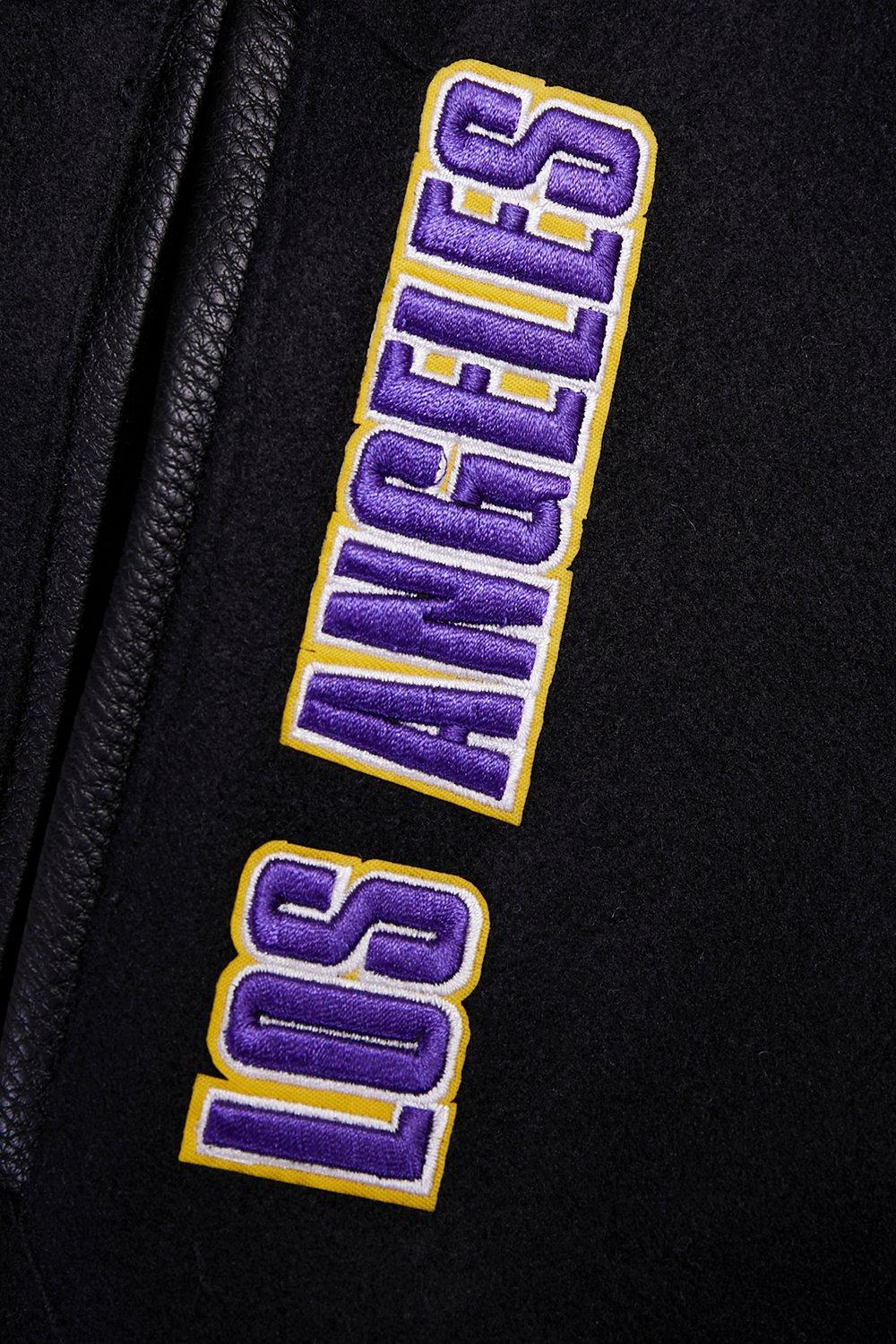 Pro Standard Women's Los Angeles Lakers Retro Classic Varsity Jacket - Black/Purple - BLACK/PURPLE Thumbnail View 6