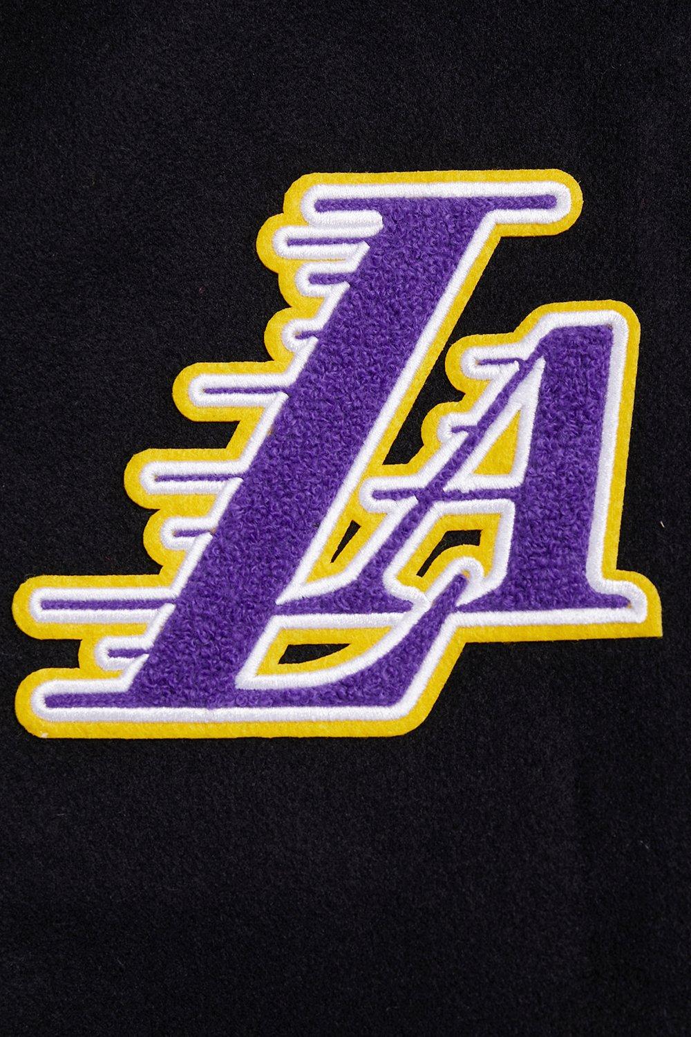 Pro Standard Women's Los Angeles Lakers Retro Classic Varsity Jacket - Black/Purple - BLACK/PURPLE Thumbnail View 7