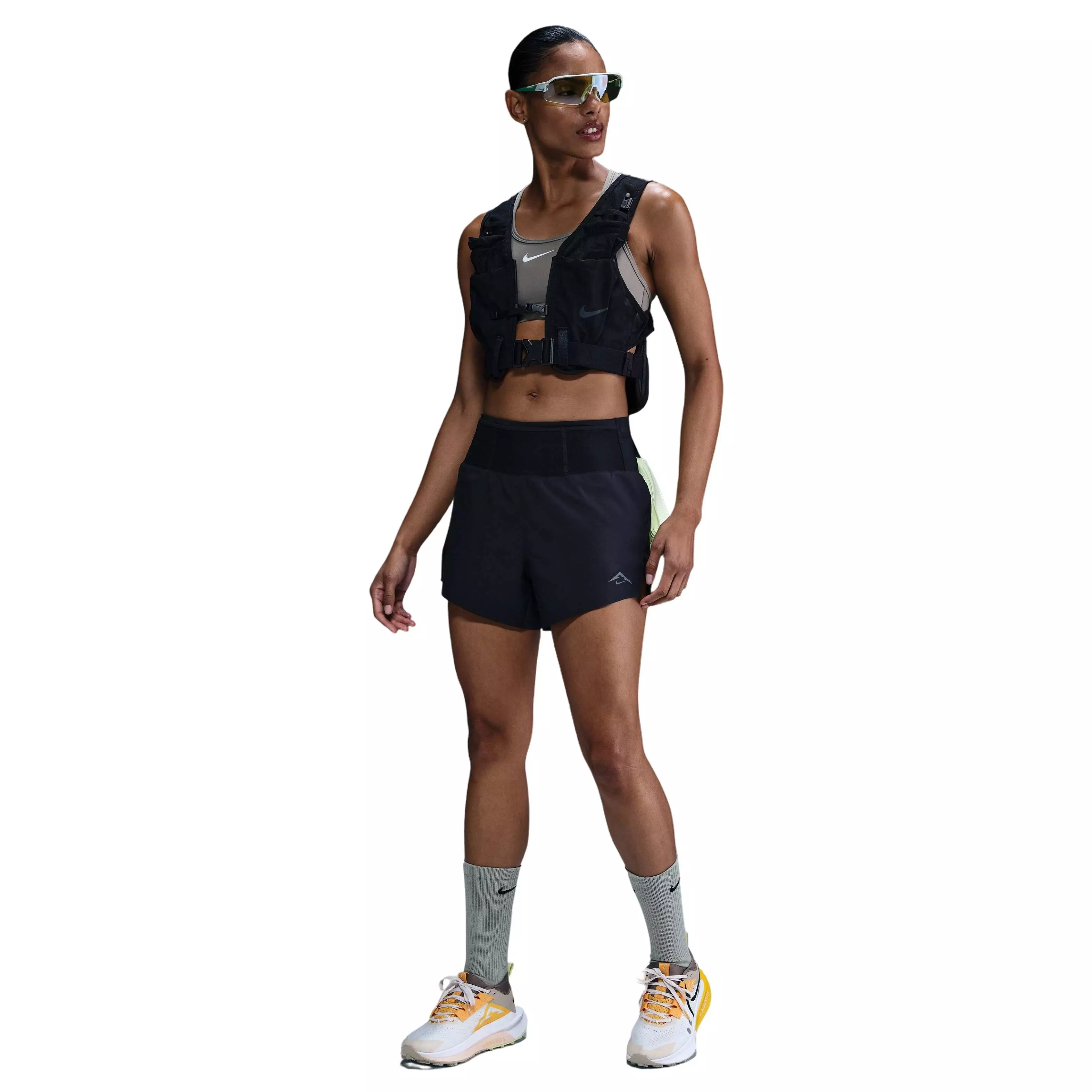 Nike Women's Trail Dri-FIT MR 4" Brief-Lined Running Shorts - BLACK