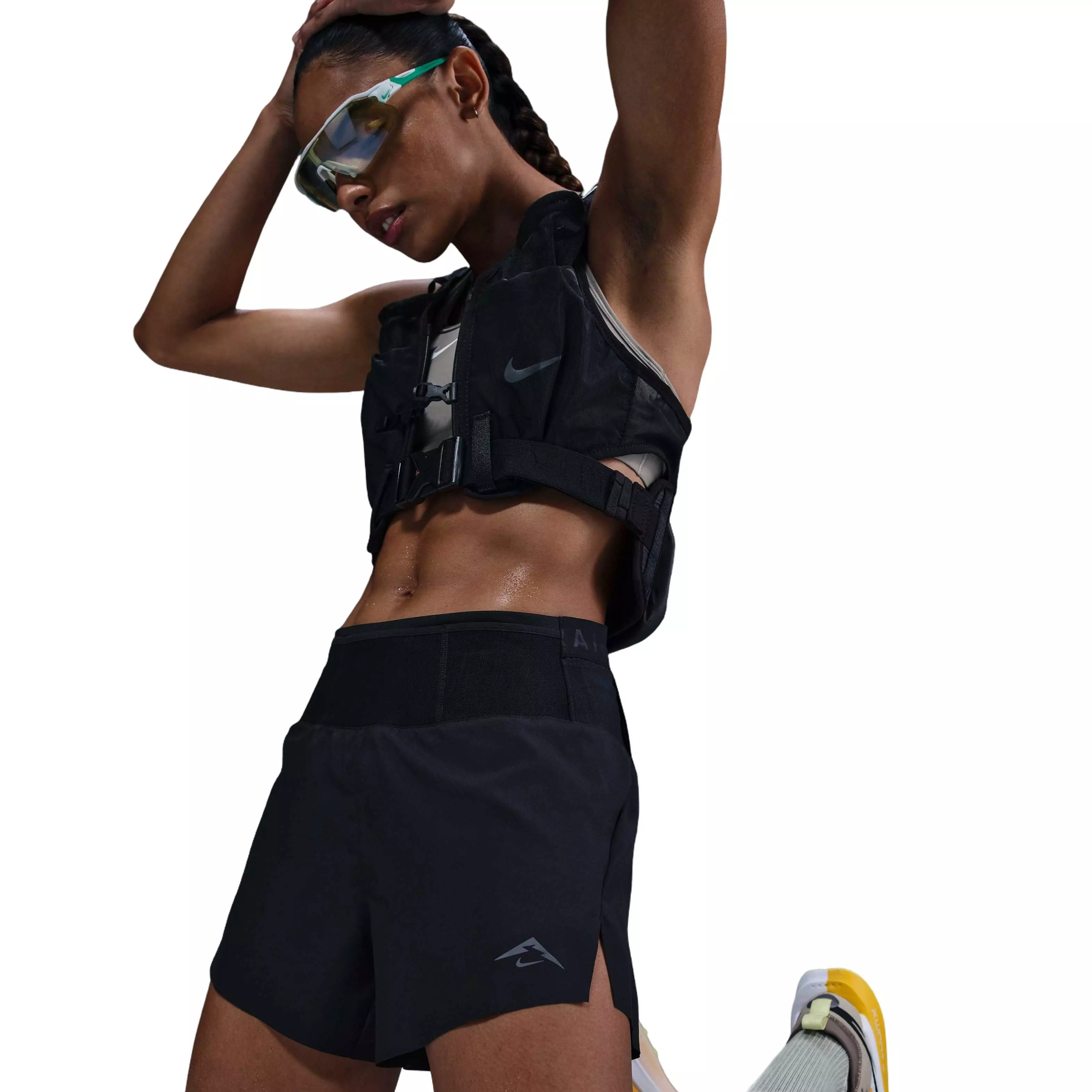 Nike Women's Trail Dri-FIT MR 4" Brief-Lined Running Shorts - BLACK