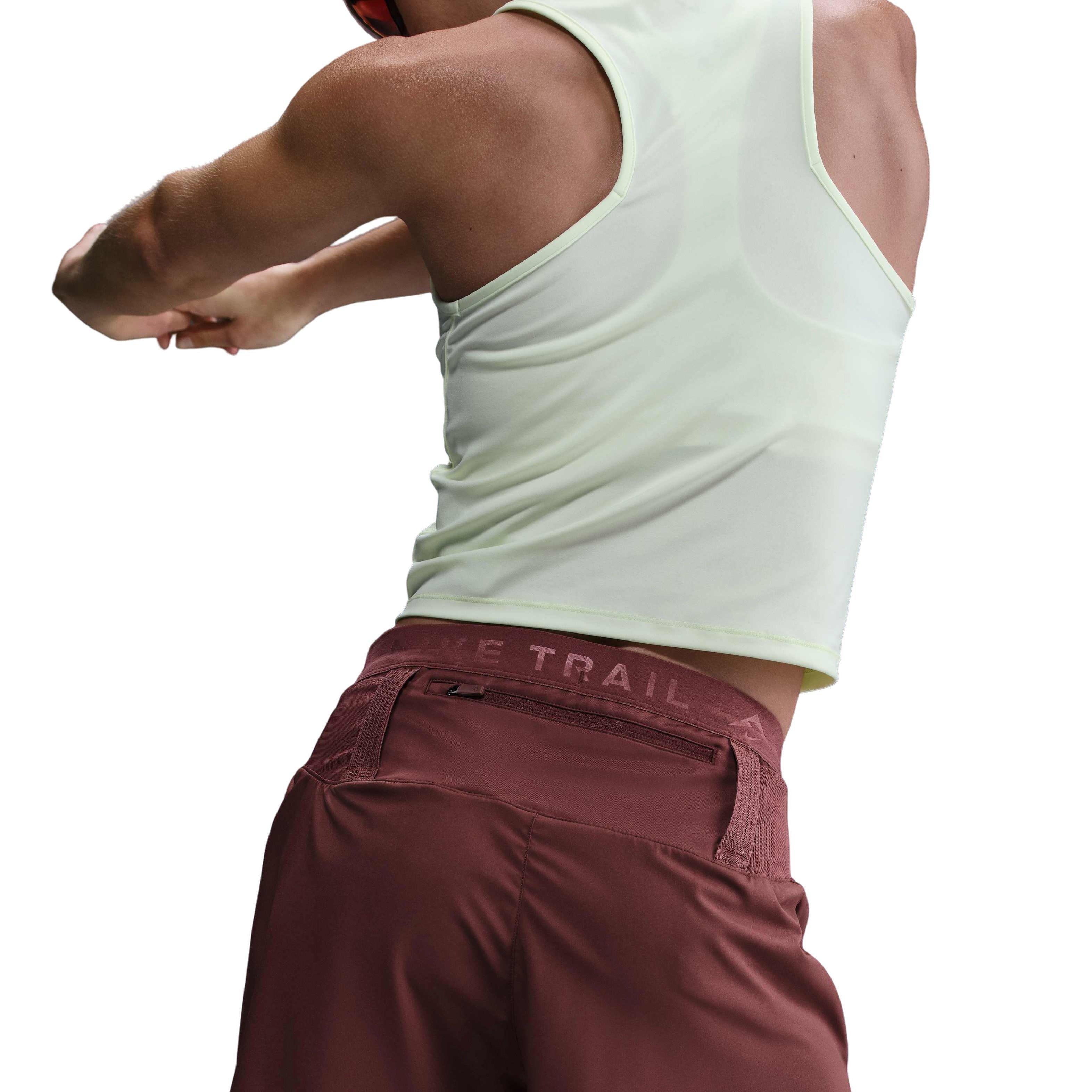 Nike Women's Trail Dri-FIT MR 4" Brief-Lined Running Shorts - DK BROWN Thumbnail View 4