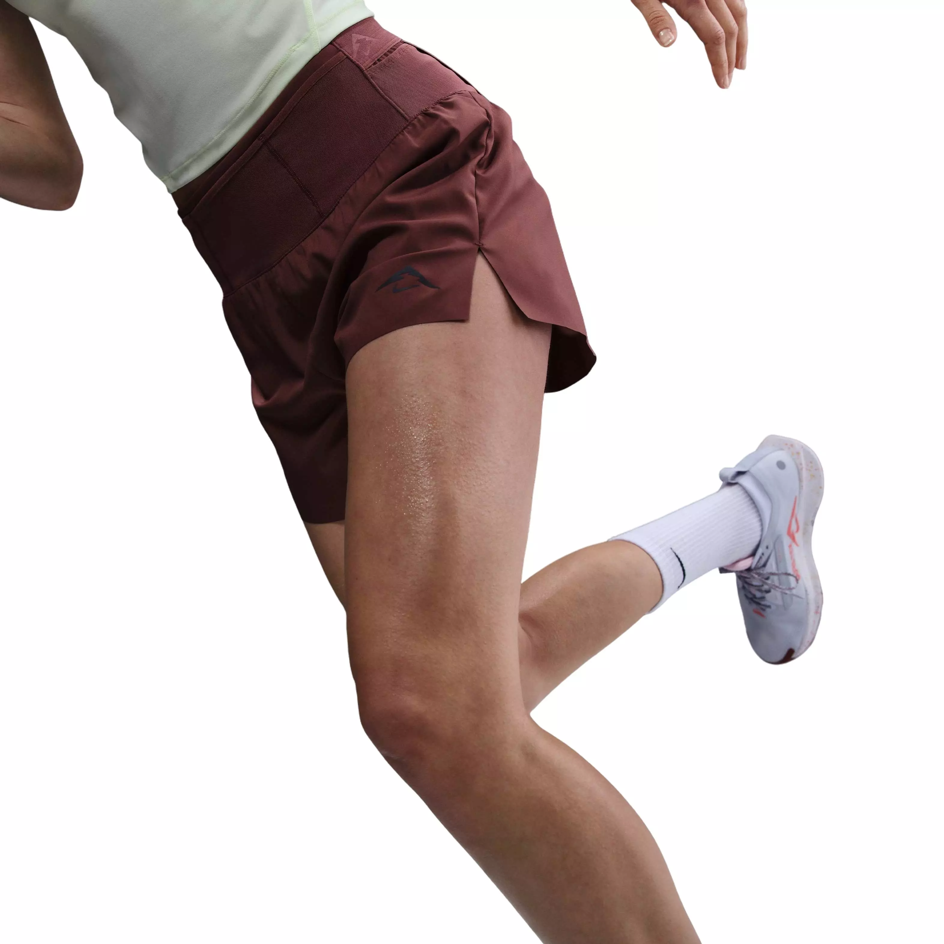 Nike Women's Trail Dri-FIT MR 4" Brief-Lined Running Shorts - DK BROWN