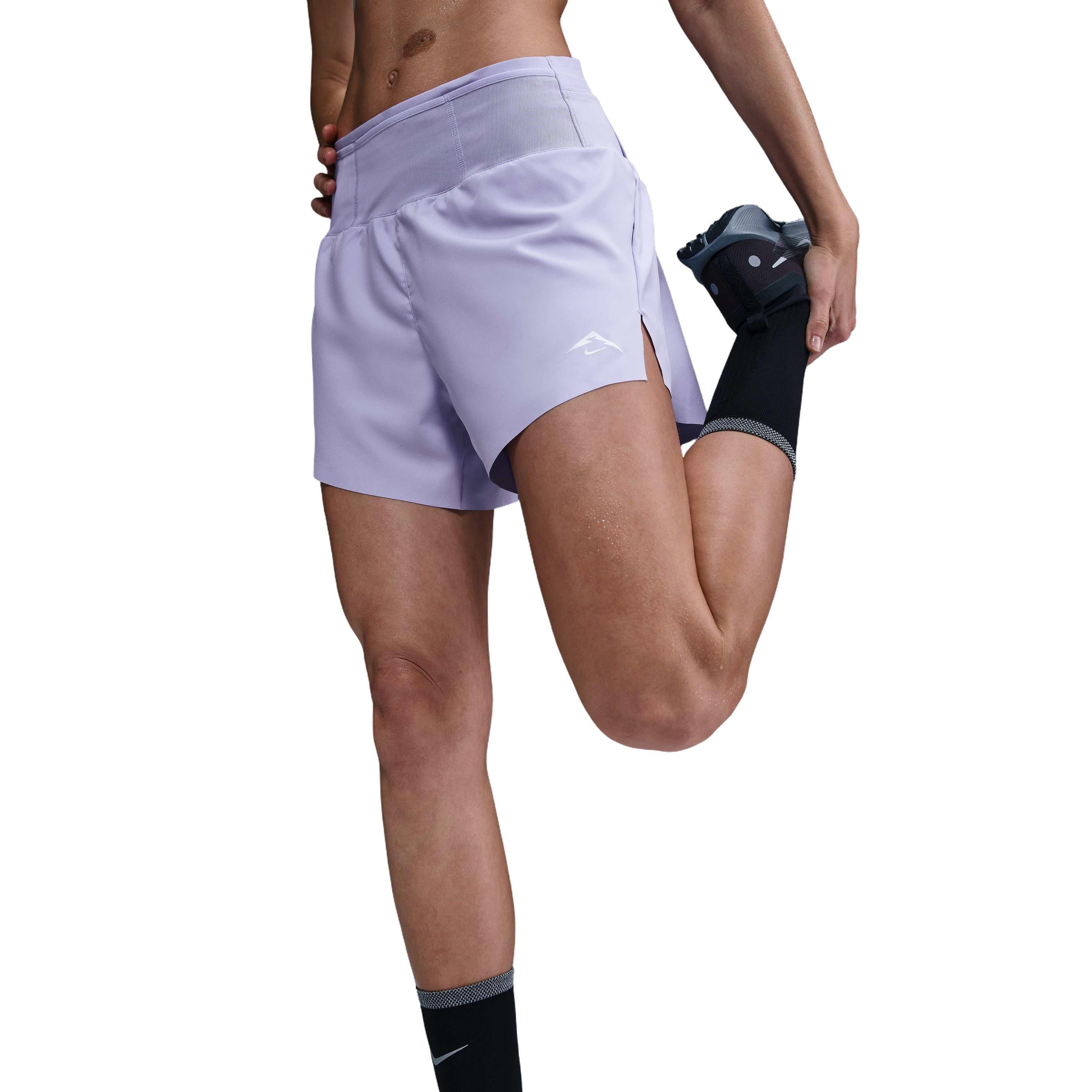 Nike Women's Trail Dri-FIT MR 4" Brief-Lined Running Shorts - PURPLE Thumbnail View 1