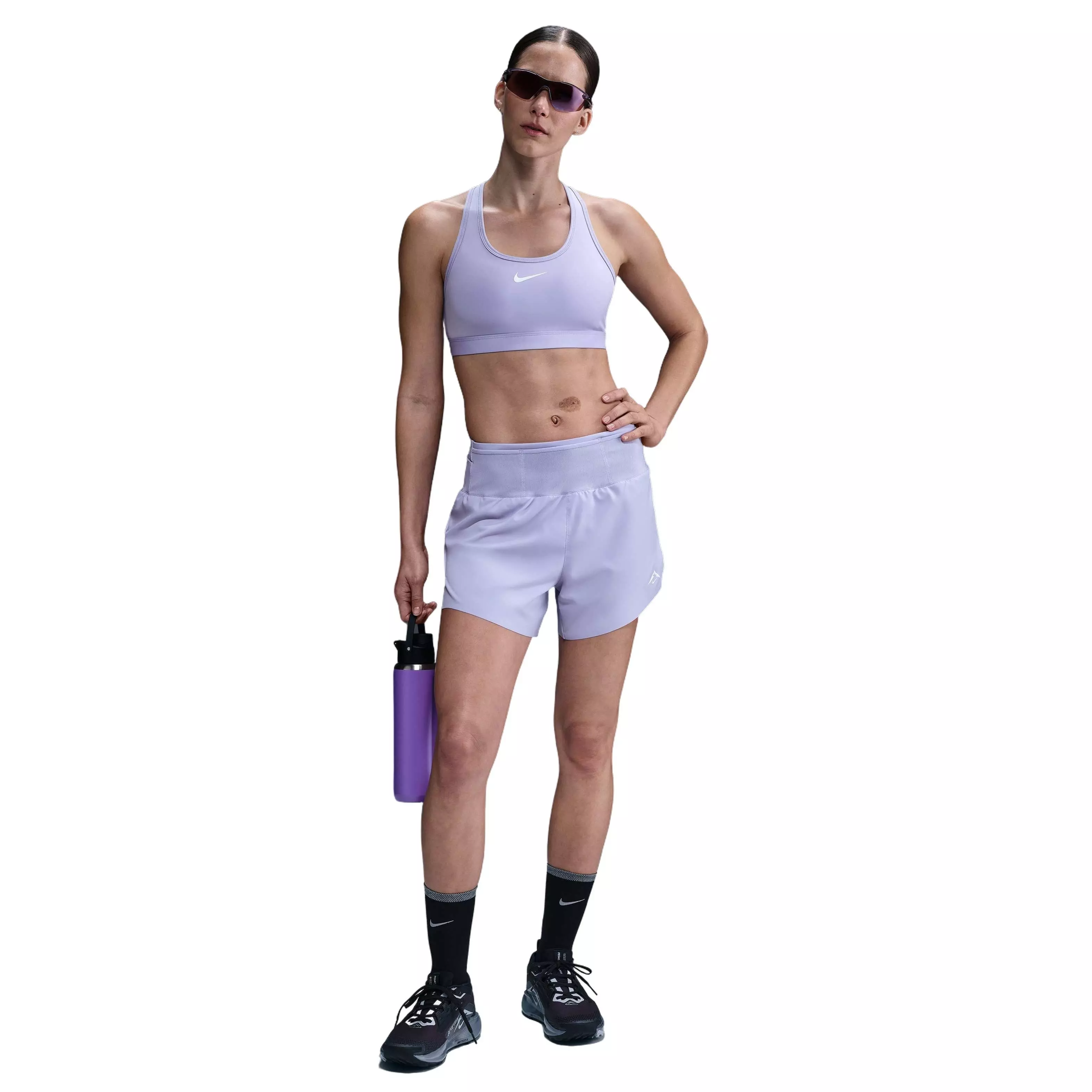 Nike Women's Trail Dri-FIT MR 4" Brief-Lined Running Shorts - PURPLE