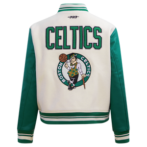Pro Standard Women's Boston Celtics Retro Classic Varsity Jacket - Eggshell/Green