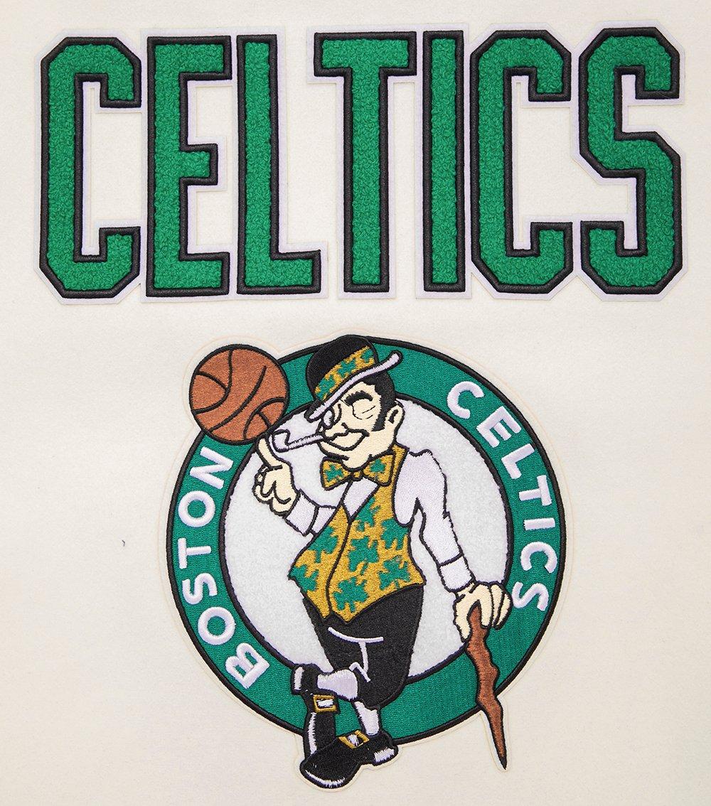 Pro Standard Women's Boston Celtics Retro Classic Varsity Jacket - Eggshell/Green - EGGSHELL/GREEN Thumbnail View 5