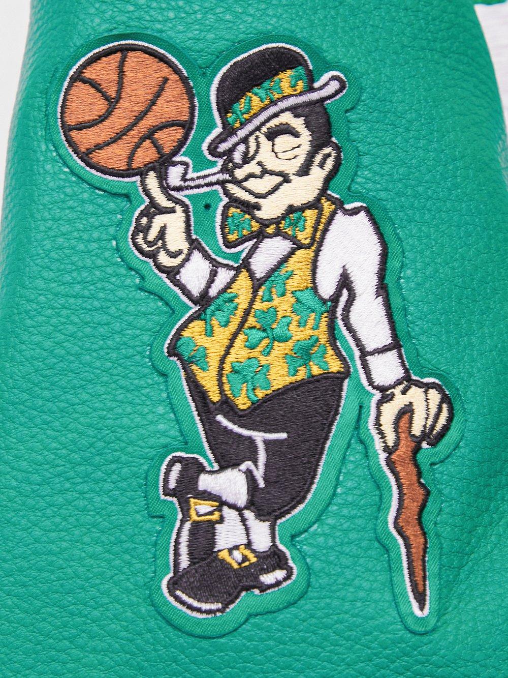 Pro Standard Women's Boston Celtics Retro Classic Varsity Jacket - Eggshell/Green - EGGSHELL/GREEN Thumbnail View 7