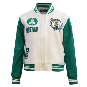 Pro Standard Women's Boston Celtics Retro Classic Varsity Jacket - Eggshell/Green
