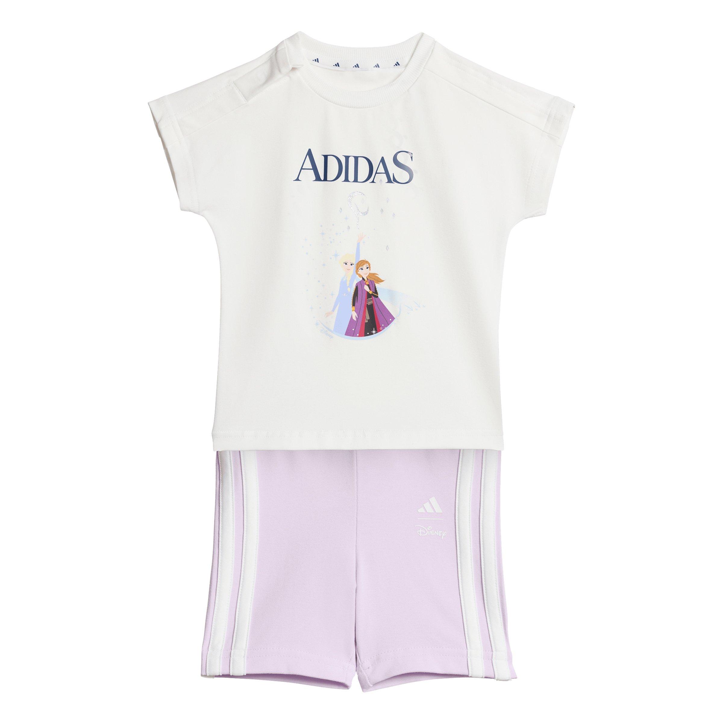adidas Infant Girls' Frozen T-Shirt and Short Set - White/Purple - WHITE/PURPLE Thumbnail View 1