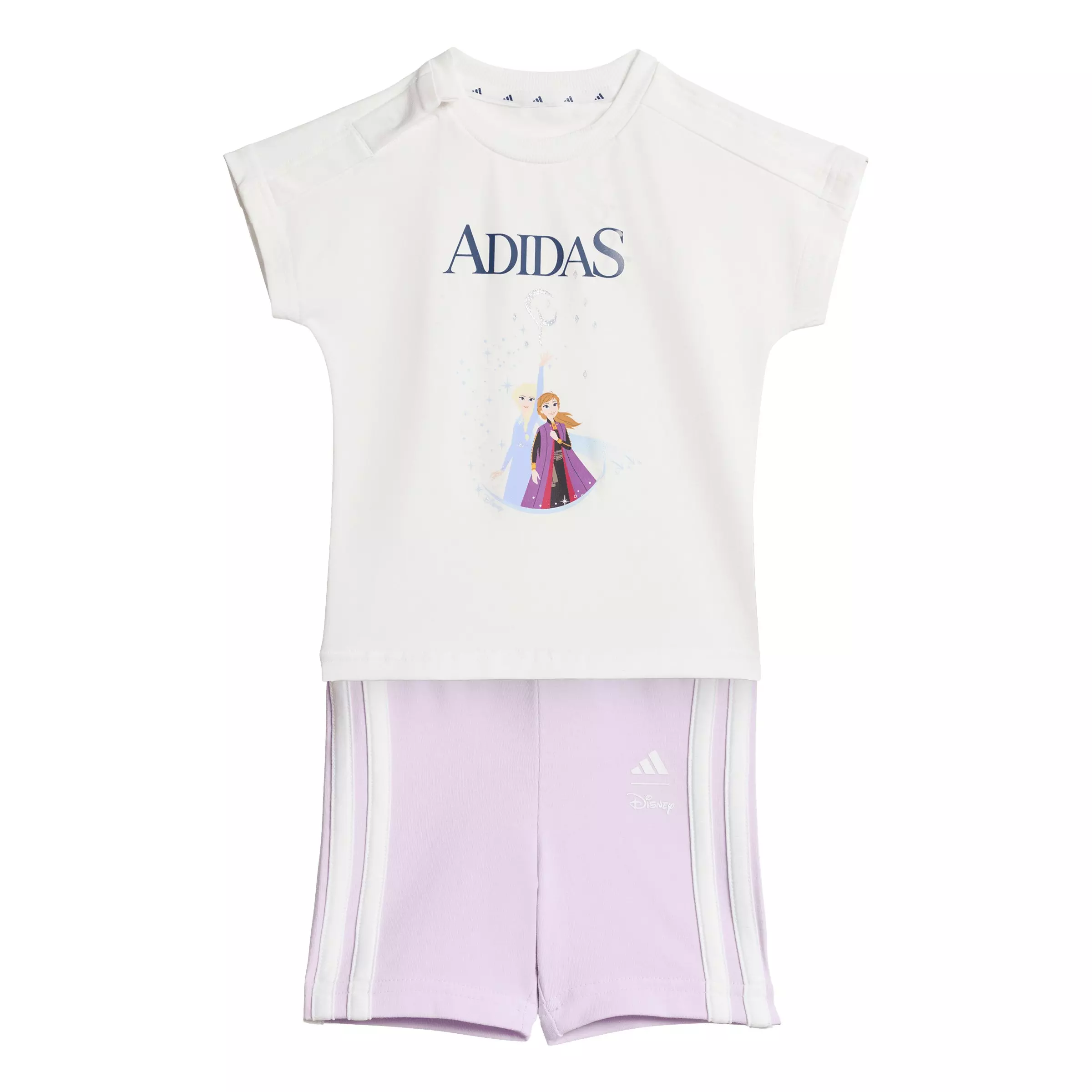 adidas Infant Girls' Frozen T-Shirt and Short Set - White/Purple - WHITE/PURPLE