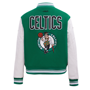 Pro Standard Women's Boston Celtics Retro Classic Varsity Jacket - Green/White