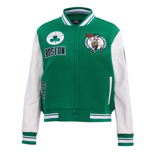 Pro Standard Women's Boston Celtics Retro Classic Varsity Jacket - Green/White