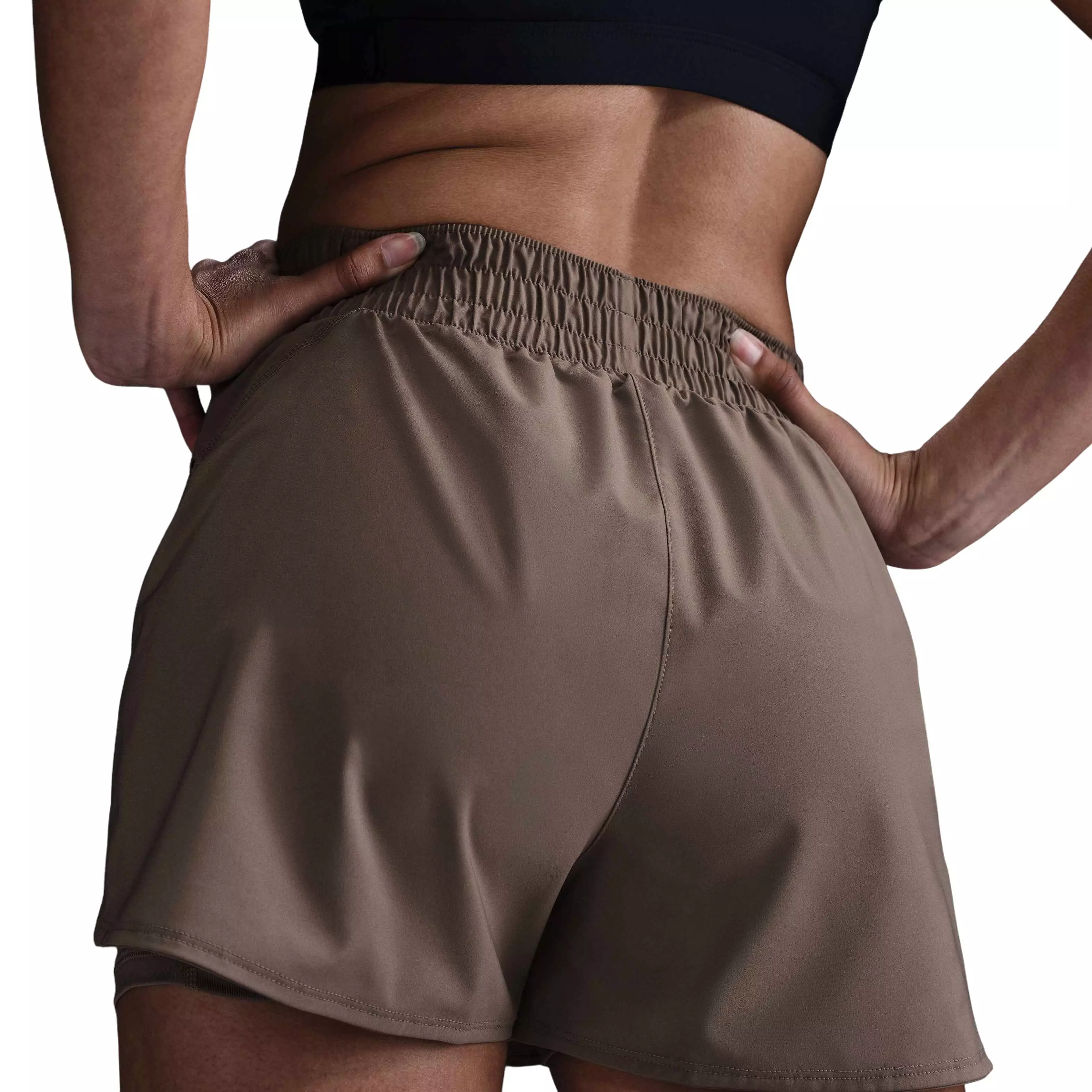 Nike Women's One Dri-FIT 2-in-1 Shorts -Brown - BROWN