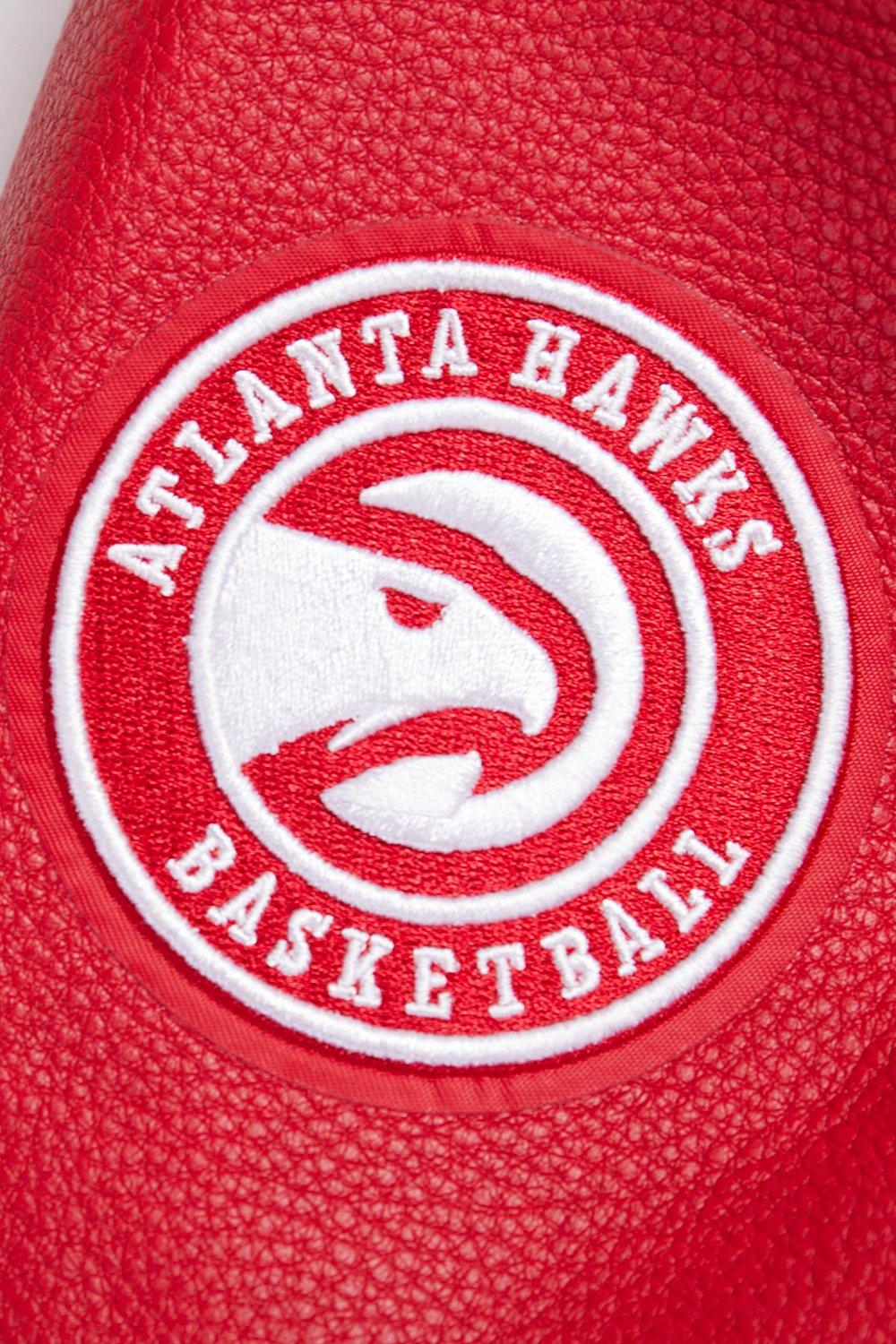 Pro Standard Women's Atlanta Hawks Retro Classic Varsity Jacket - Eggshell/Red - EGGSHELL/RED Thumbnail View 7