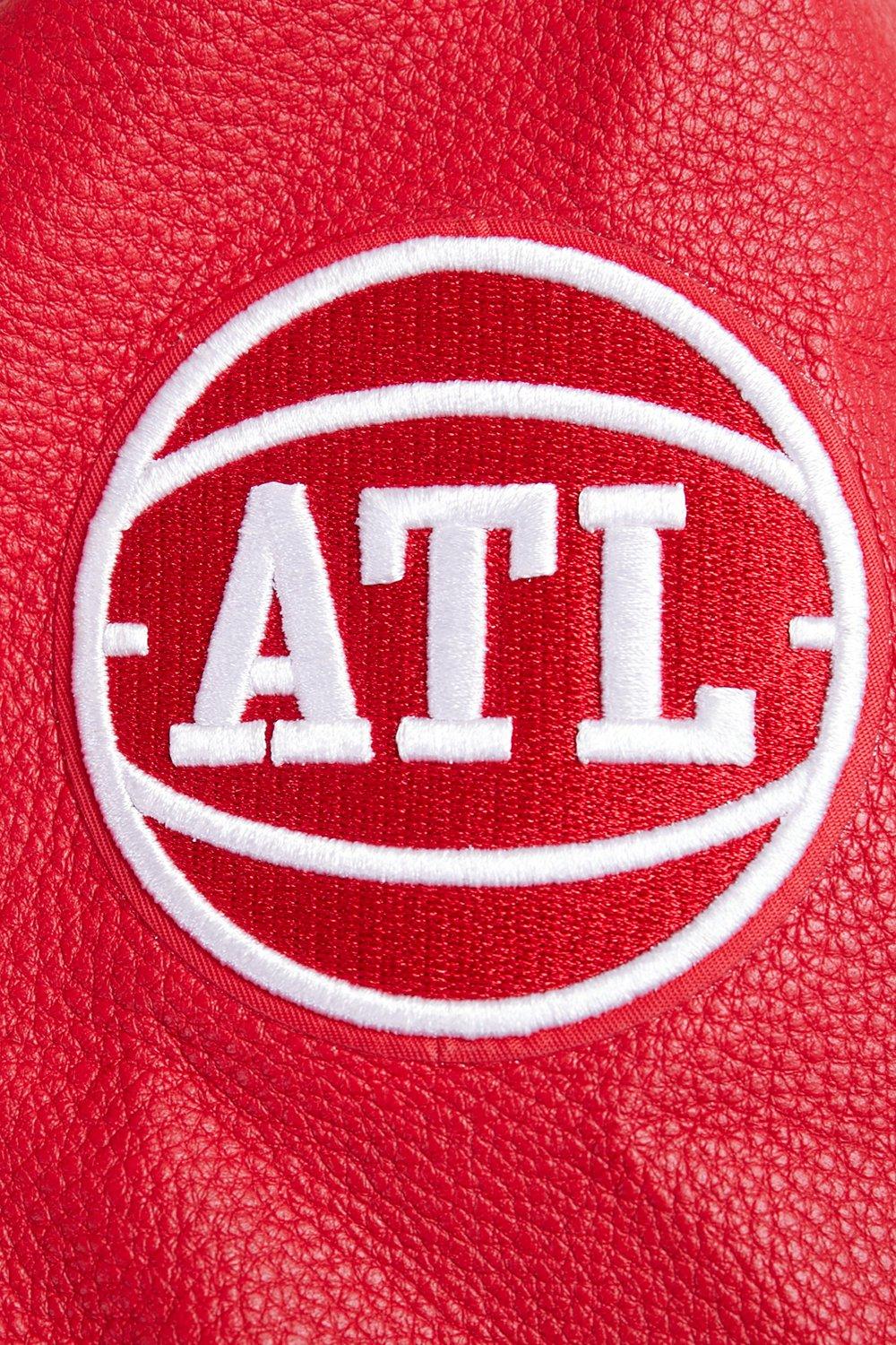 Pro Standard Women's Atlanta Hawks Retro Classic Varsity Jacket - Eggshell/Red - EGGSHELL/RED Thumbnail View 8