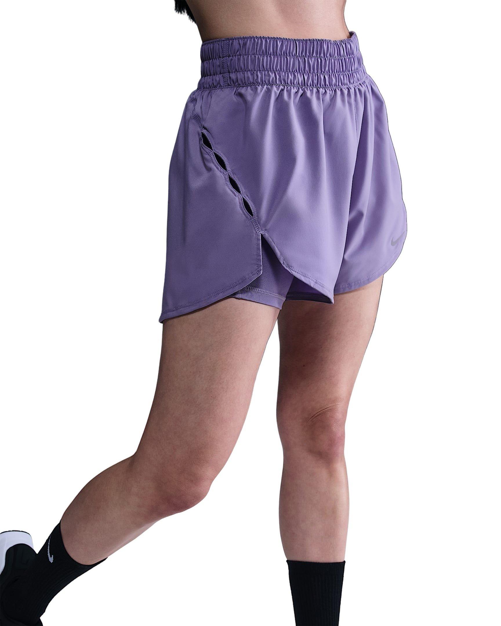 Nike Women's One Dri-FIT 2-in-1 Shorts -Purple - PURPLE Thumbnail View 1