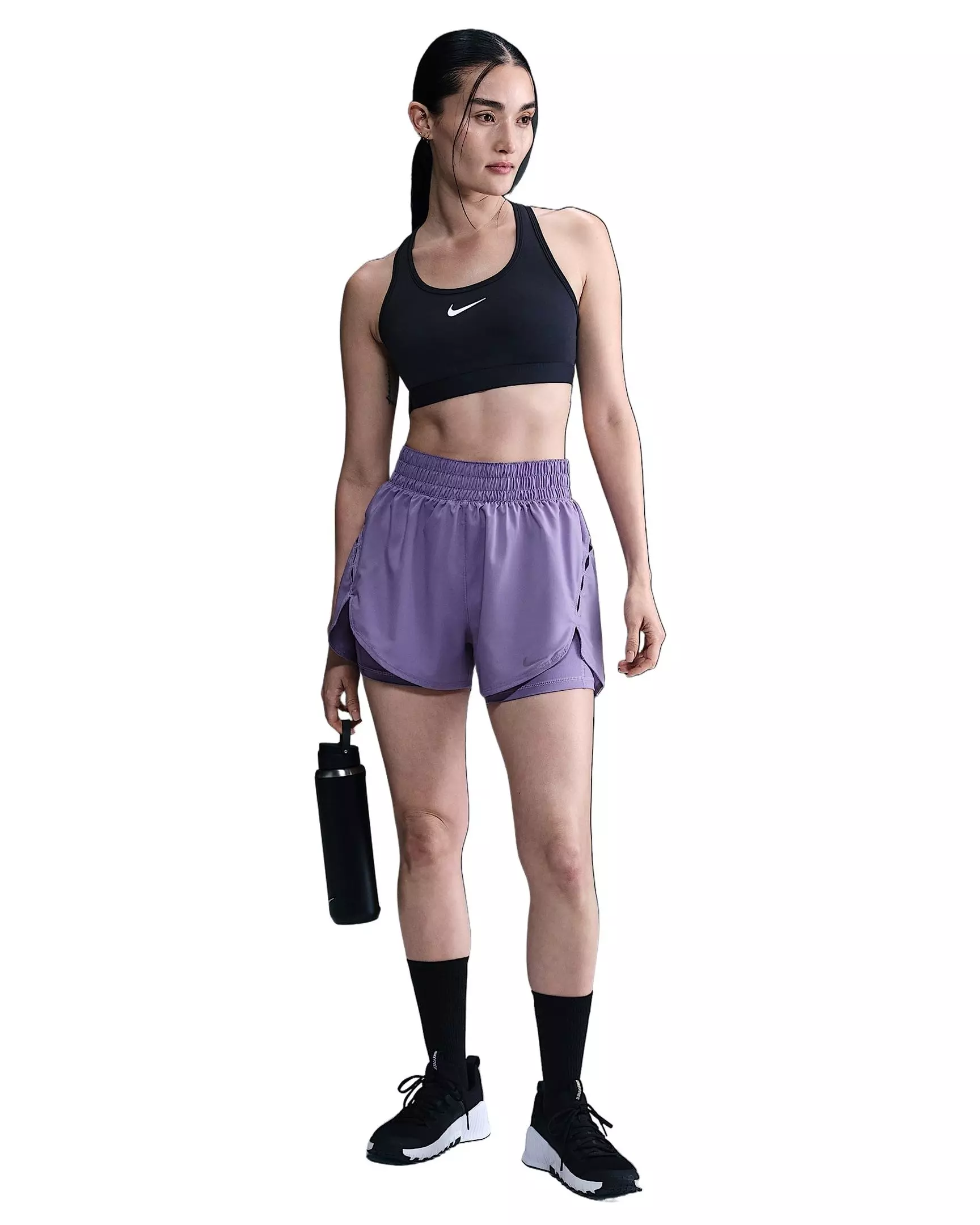 Nike Women's One Dri-FIT 2-in-1 Shorts -Purple - PURPLE