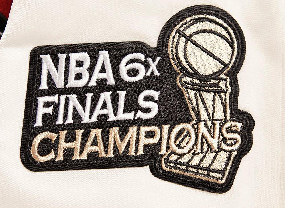 Pro Standard Women's Chicago Bulls Retro Classic Varsity Jacket - Cream/Red - EGGSHELL/RED Thumbnail View 6