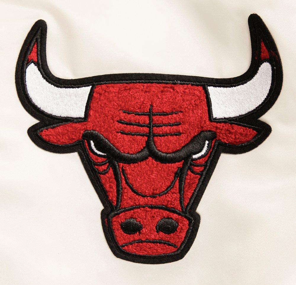 Pro Standard Women's Chicago Bulls Retro Classic Varsity Jacket - Eggshell/Red - EGGSHELL/RED Thumbnail View 7
