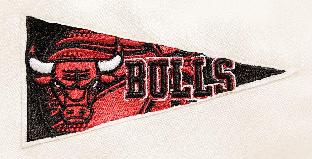 Pro Standard Women's Chicago Bulls Retro Classic Varsity Jacket - Eggshell/Red - EGGSHELL/RED Thumbnail View 8