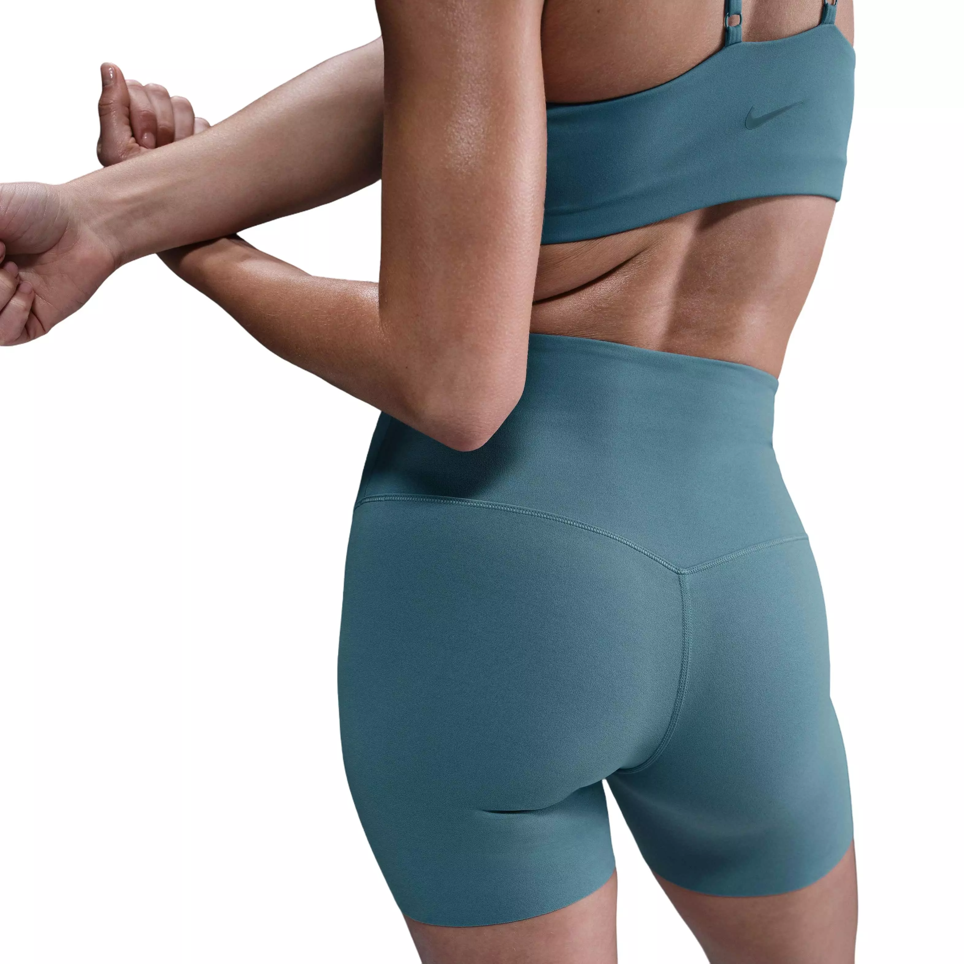 Nike Women's Zenvy Gentle-Support High-Waisted 5" Biker Shorts -Blue - BLUE